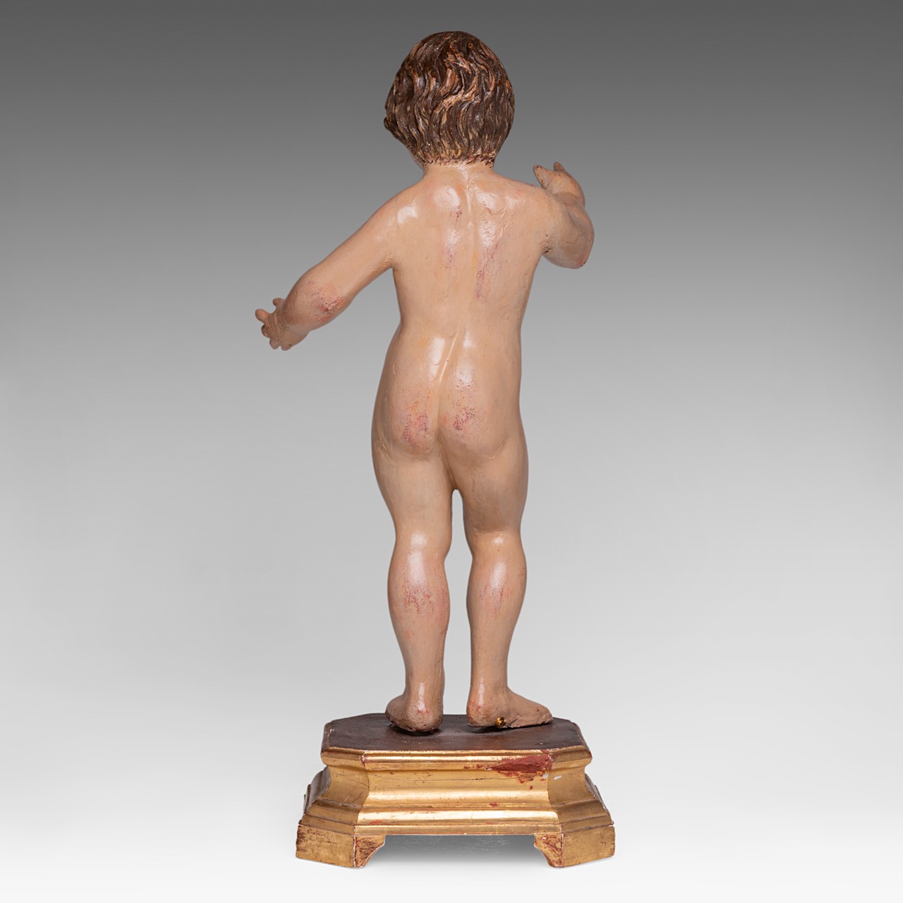 A polychrome wooden 'Bambino Gesu', 18thC, H 58 cm - Image 4 of 9