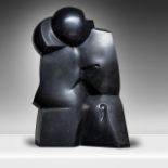 Pol Spilliaert (1935-2023), 'Toen en nu', Belgian Black marble, Golzinne, 1996-2002, 60 x 43 x 22 cm