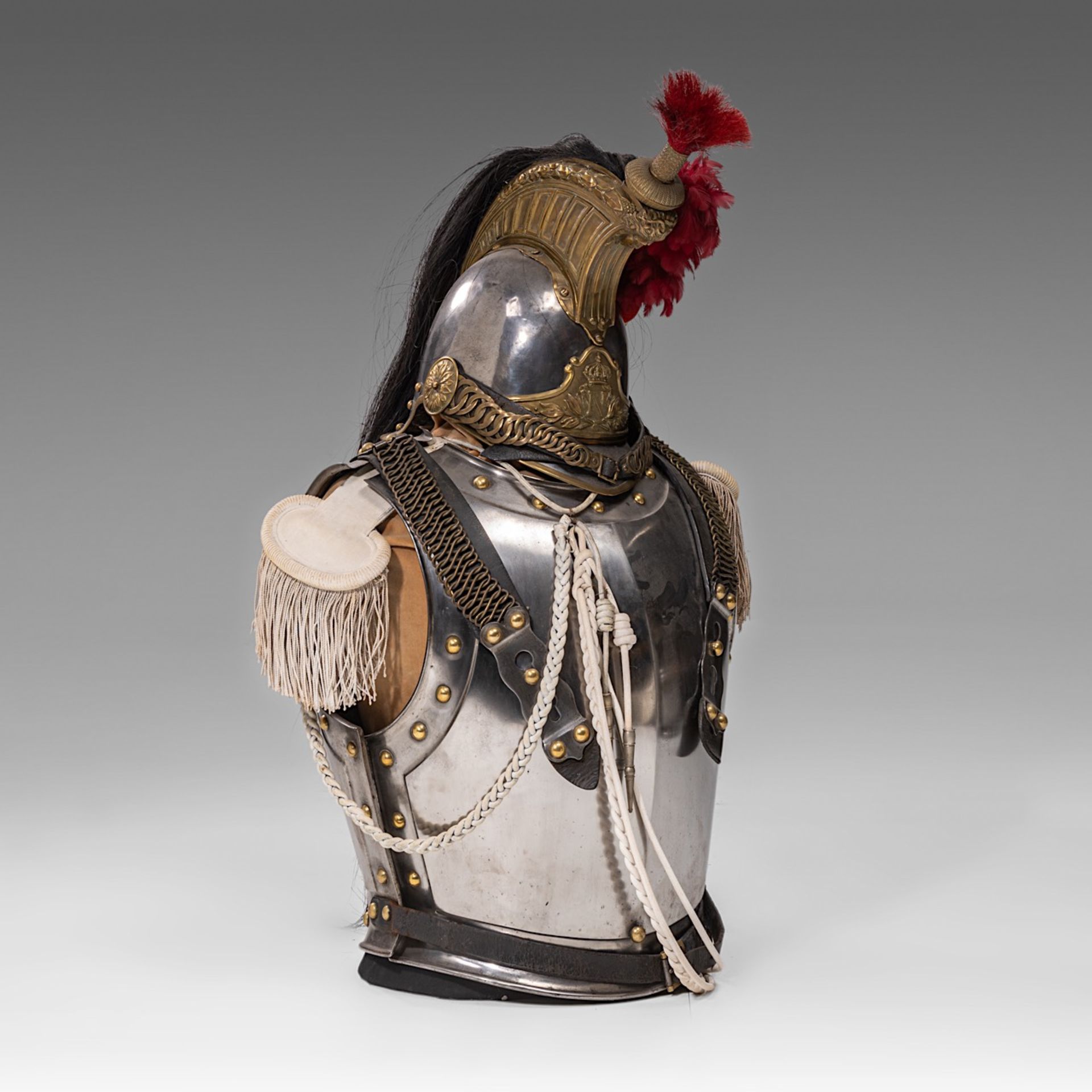 Cuirass and helmet ,metal and gilded brass, 1874 - Image 7 of 8