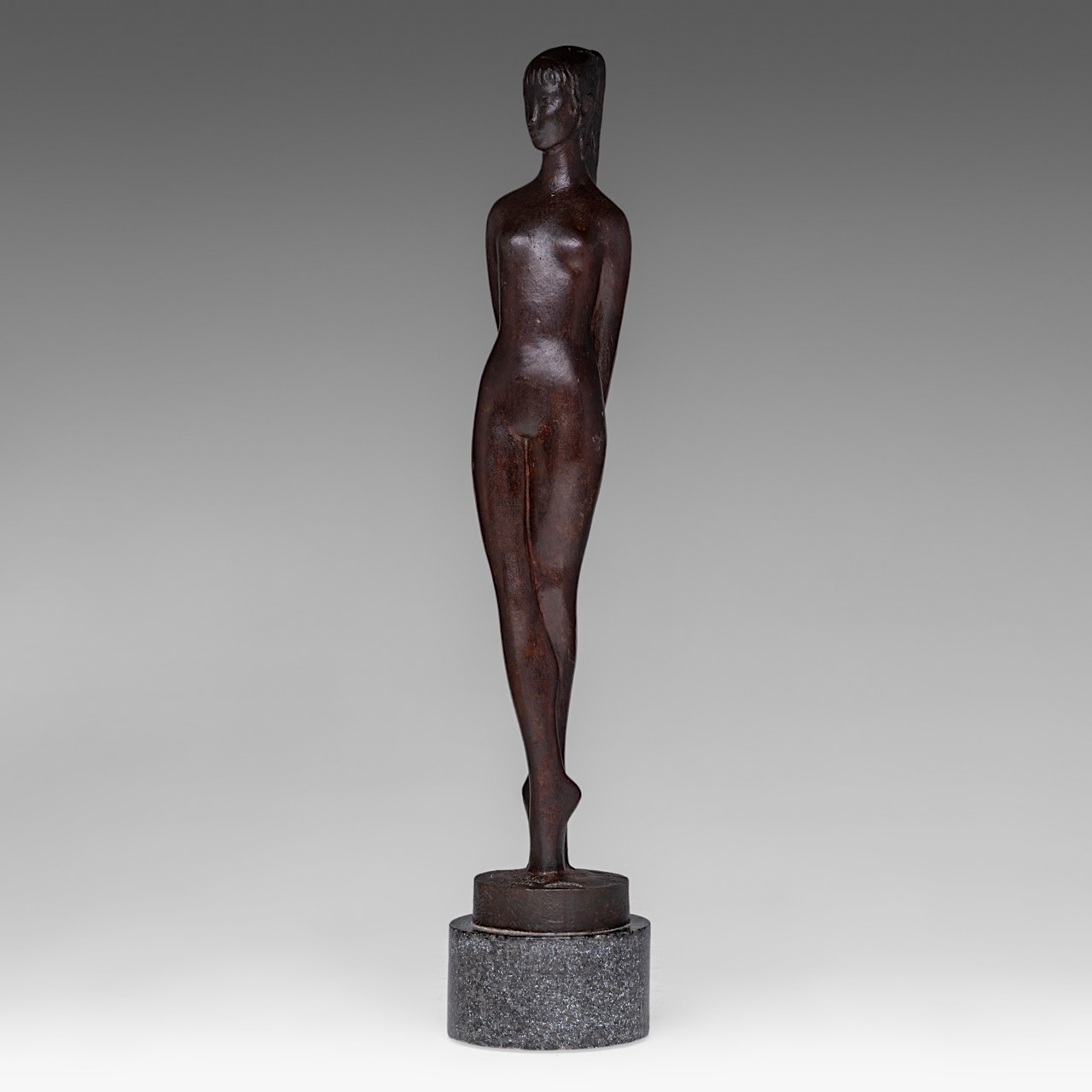 Jos De Decker (1912-2000), ballerina, patinated bronze on marble base, cire perdue, Ndeg II/XII, H 4 - Image 2 of 10