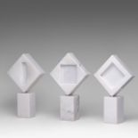 Hilde Van Sumere (1932-2013), set of three Carrara marble sculptures, H 35 - 36 cm