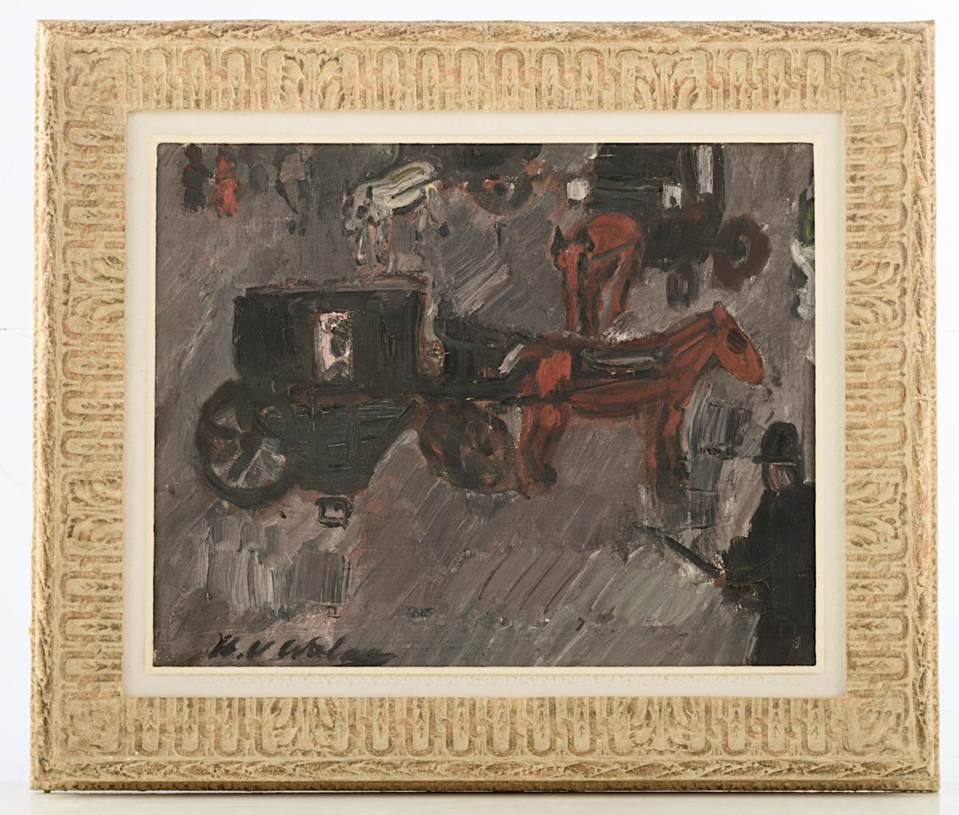 Henri Victor Wolvens (1896-1977), a street view with carriages, oil on canvas, 40 x 50 cm. (15 3/4 x - Image 2 of 9