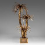 A vintage Maison Jansen gilt brass palm tree lamp 170 cm. (66.9 in.)