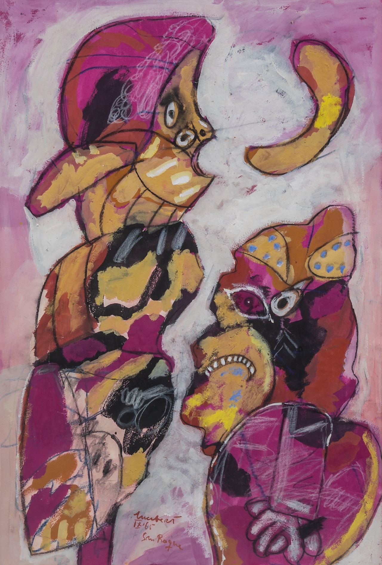 Lucebert (1924-1994), 'San Roque', 1965, pastel and gouache on paper 77 x 52 cm. (30.3 x 20.4 in.),