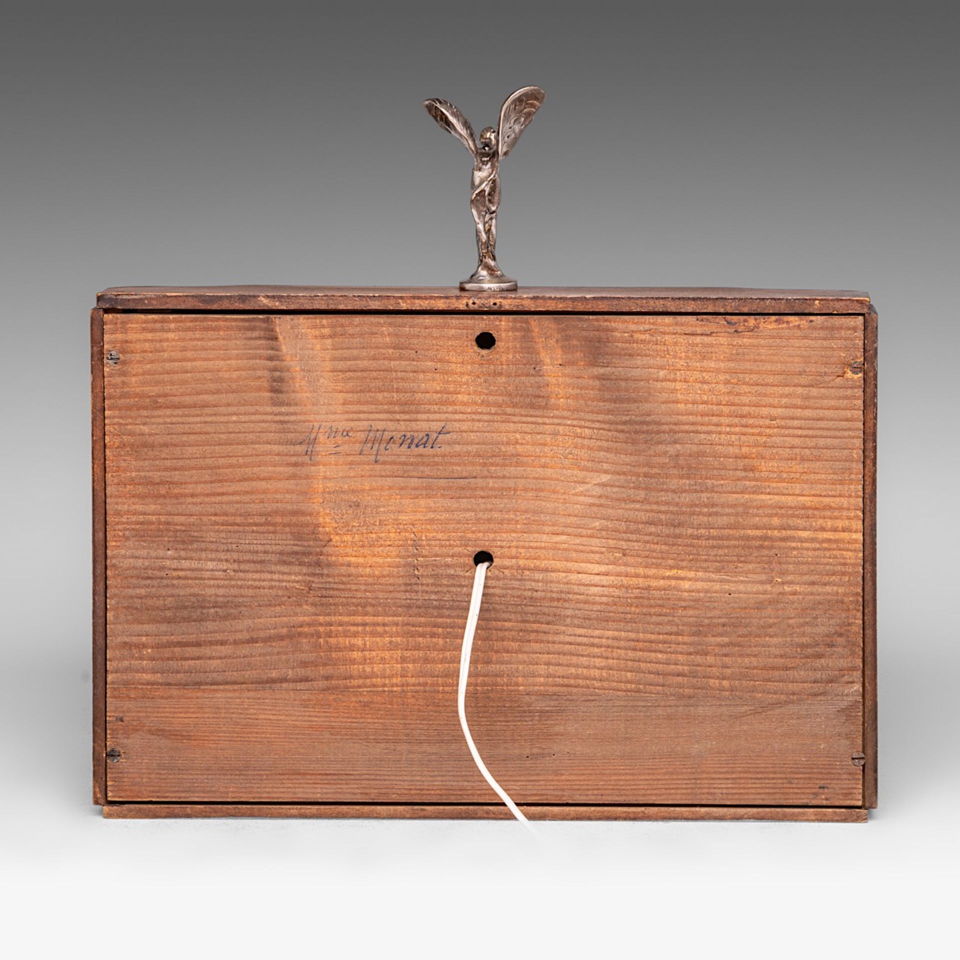 A mid-20th century Rolls-Royce burr wood electric mantle clock, H 35 - W 38 cm - Image 6 of 7