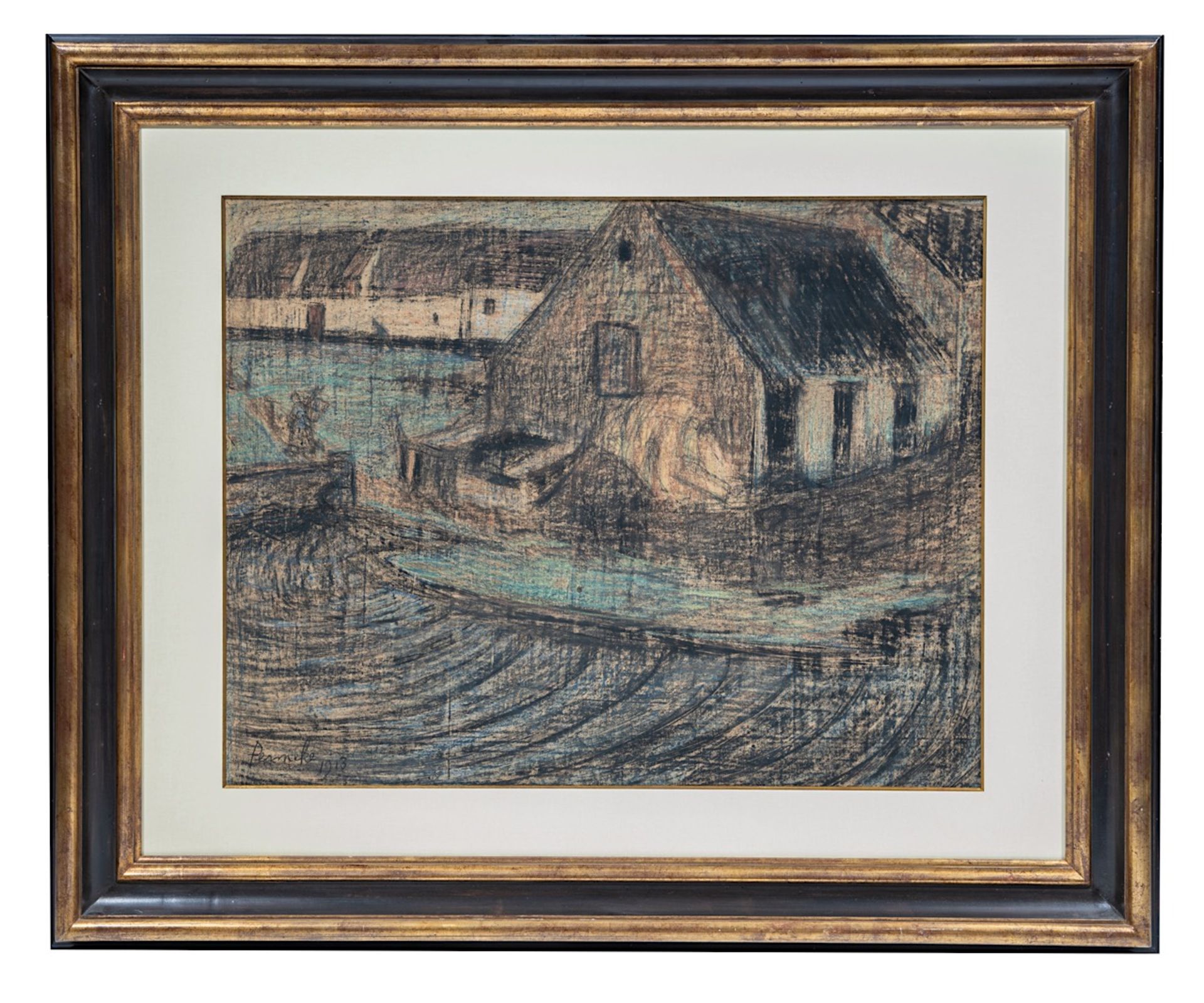 Constant Permeke (1886-1952), the farm, 1913, pastel and charcoal on paper 65 x 75 cm. (25.5 x 29.5 - Bild 2 aus 6