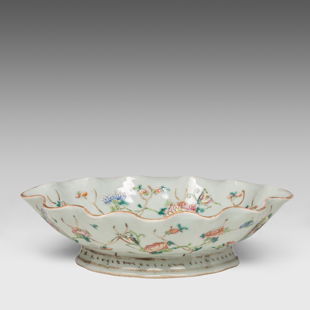 A collection of six Chinese mineral carvings and three porcelain footed bowls, Tongzhi mark and of t - Image 29 of 32