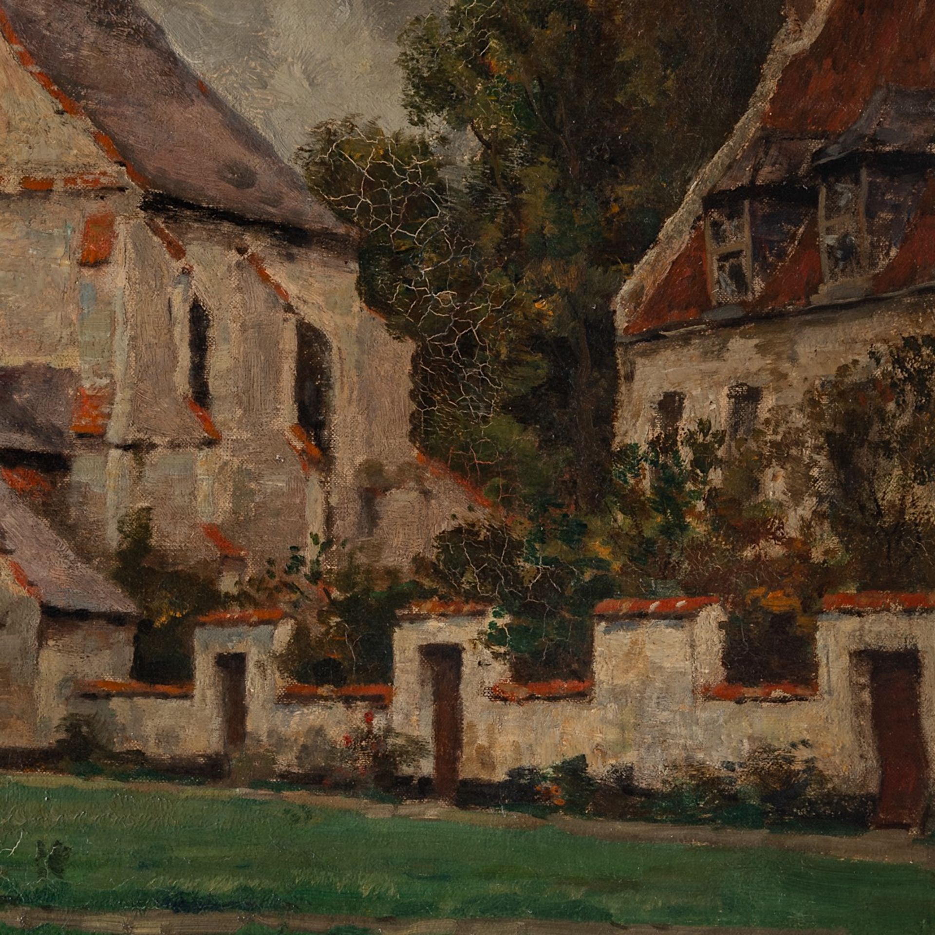 Victor Gilsoul (1867-1939), 'Beguinage en Flandre', oil on canvas 65 x 100 cm. (25.5 x 39.3 in.), Fr - Image 8 of 8