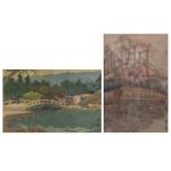 Two shin hanga prints by Hiroshi Yoshida (1876-1950), framed 52 x 38 / 43,5 x 53,5 cm