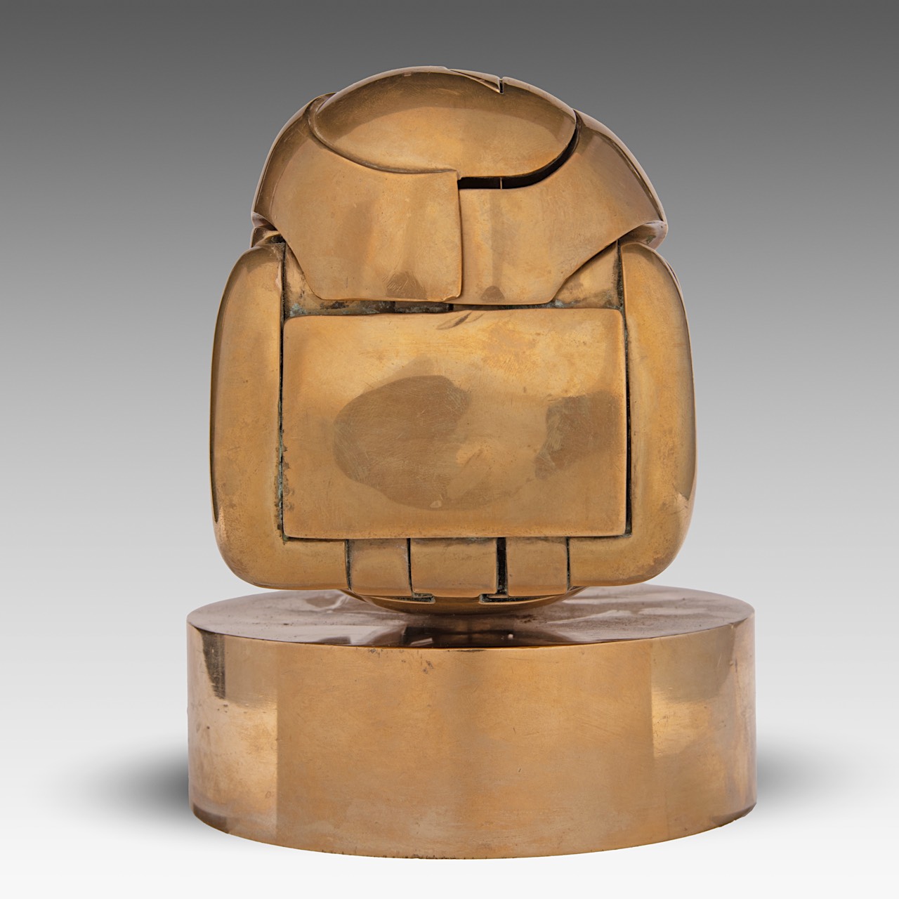 Miguel Berrocal (1933-2006), 'Romeo and Juliet', 1966, Ndeg1, polished brass, H 15 - W 20 cm - Image 8 of 12