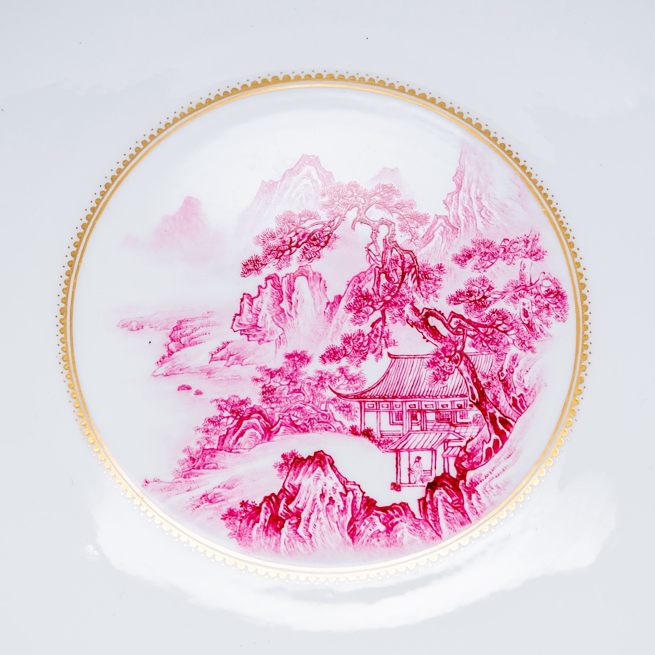 A rare and large Chinese famille rose 'Beauties in a Garden' eggshell punch bowl, with a Yongzheng m - Image 7 of 9