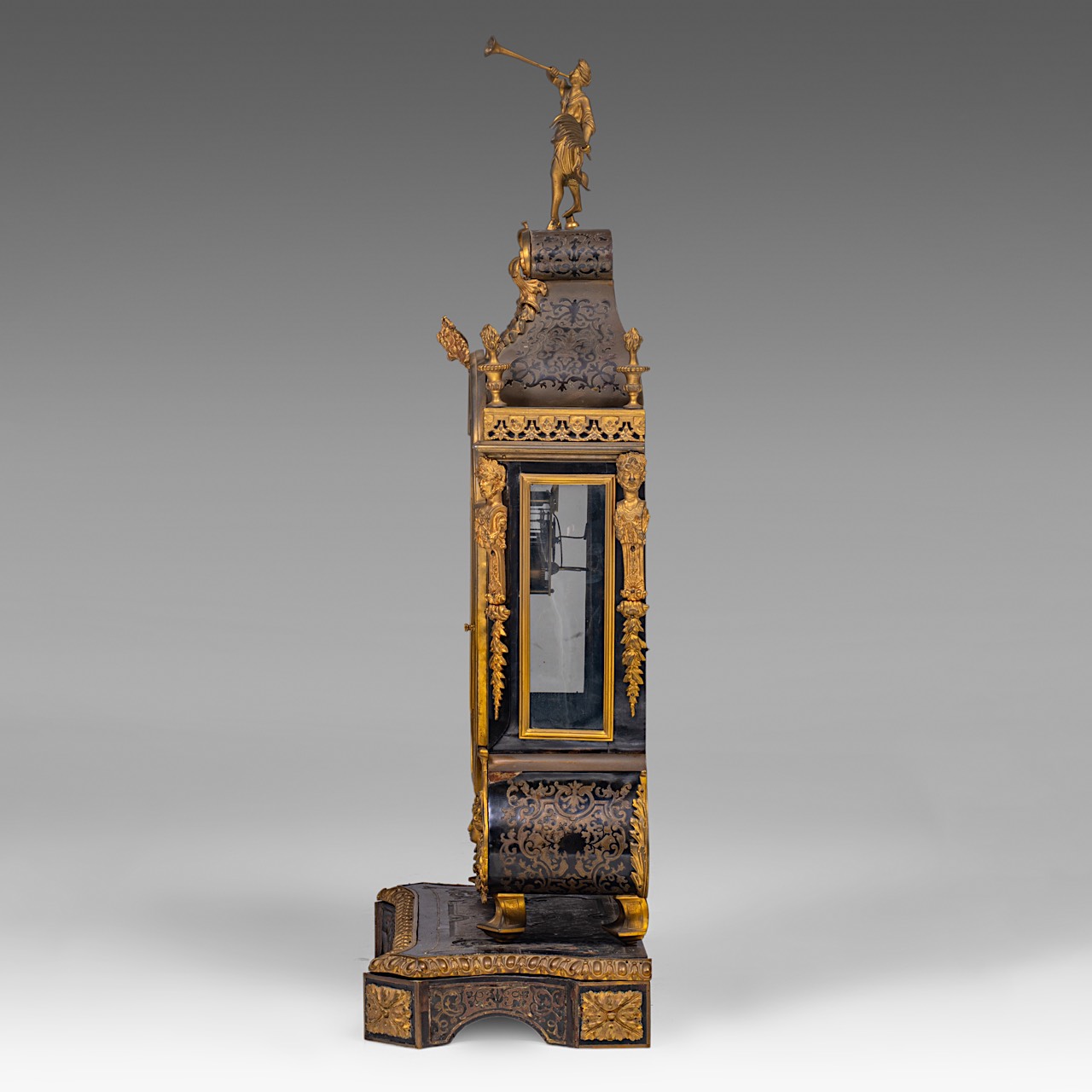 A Louis XIV style Boulle cartel clock with gilt bronze mounts, Napoleon III period, H 90 cm - Image 3 of 10