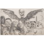 James Ensor (1860-1949), 'the deadly sins dominated by death' (1904), etching 8.4 x 13.4 cm. (3.3 x