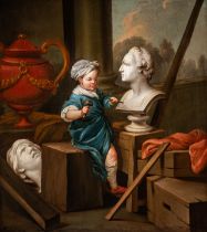 Attributed to Carle Van Loo (1705-1765), 'Sculpture', oil on canvas 95 x 88 cm. (37.4 x 34.6 in.), F