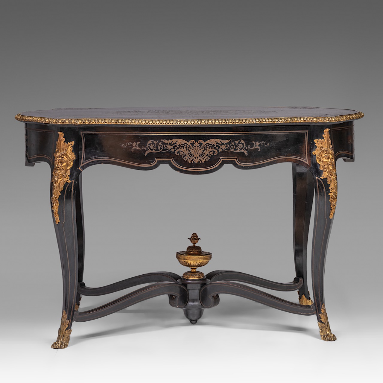 A Napoleon III (1852-1870) Boulle centre table, stamped 'HPR' Henri Picard (1840-1890), H 75 - W 120 - Image 2 of 10