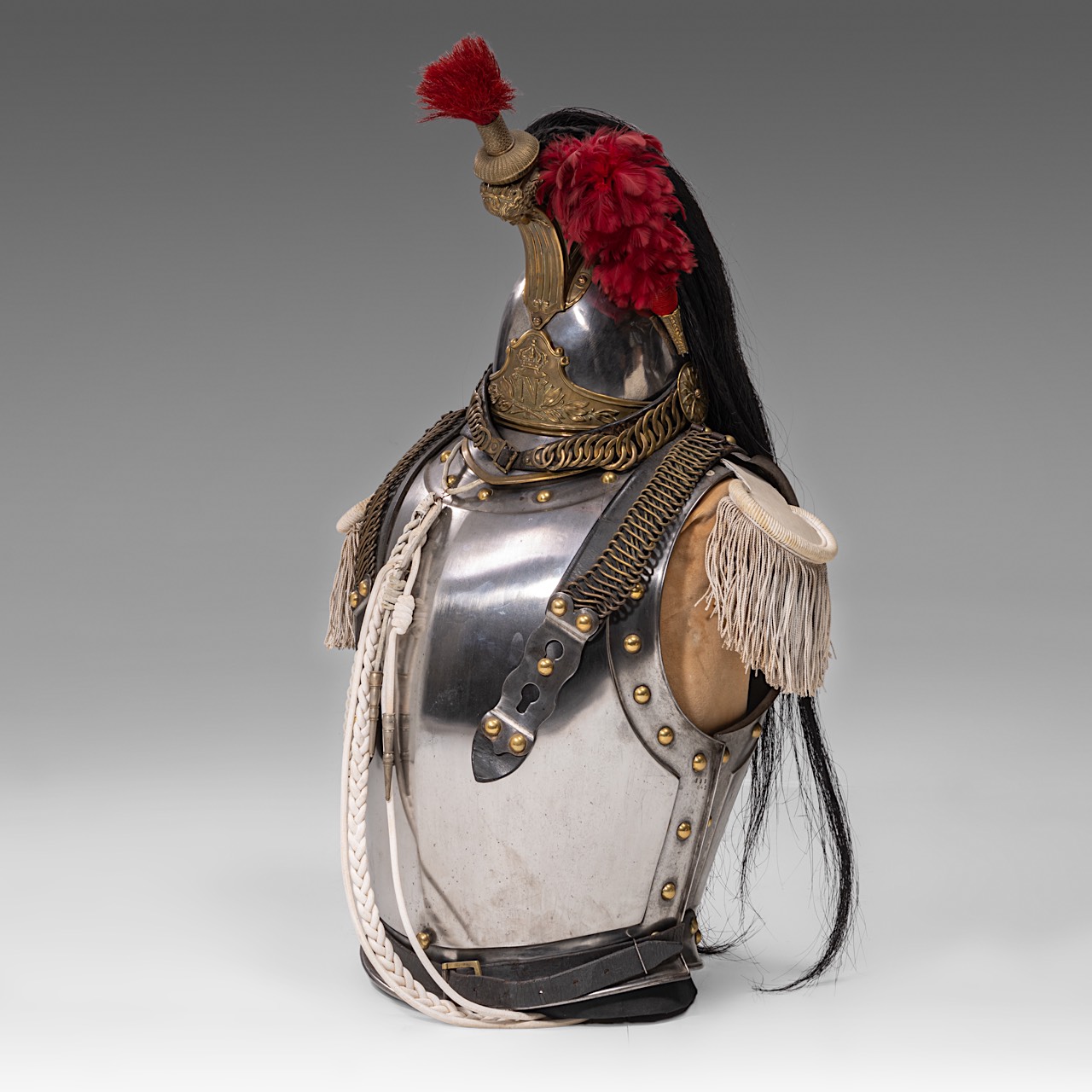 Cuirass and helmet ,metal and gilded brass, 1874