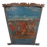 An 18thC Dutch moralizing painted and carved panel depicting the bible story of Leviticus 24:14 130