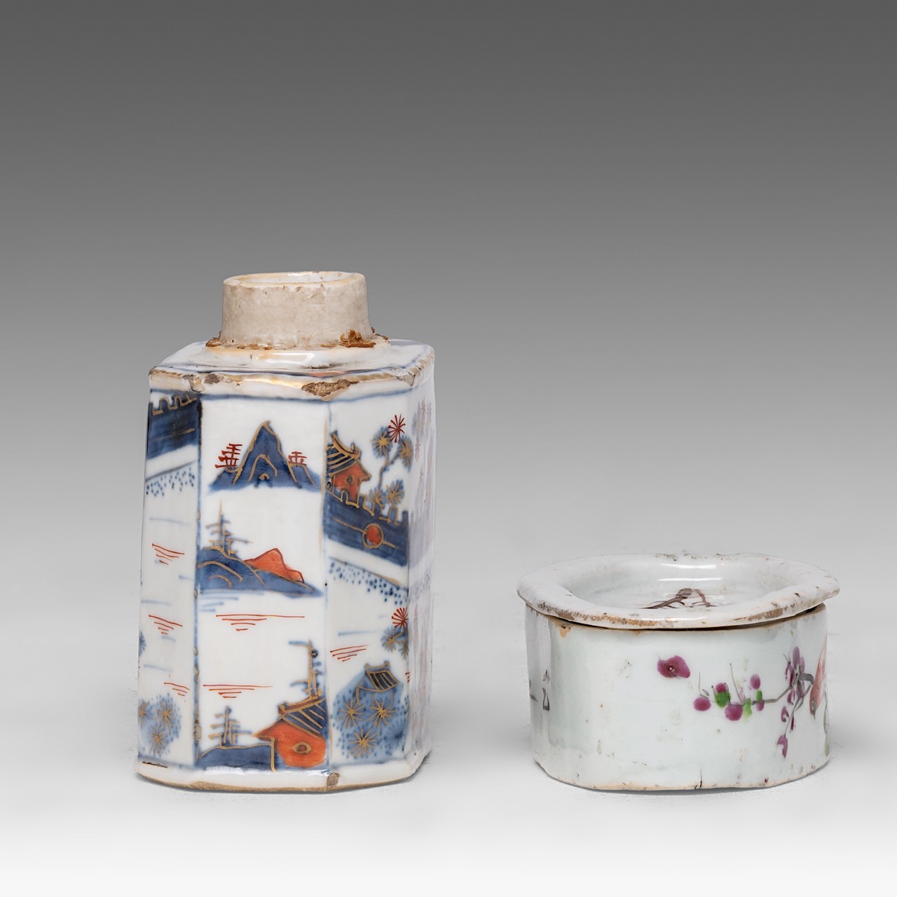 A collection of four Chinese scholar's objects, incl. a brush pot with inscriptions, late 18thC - ad - Image 22 of 29