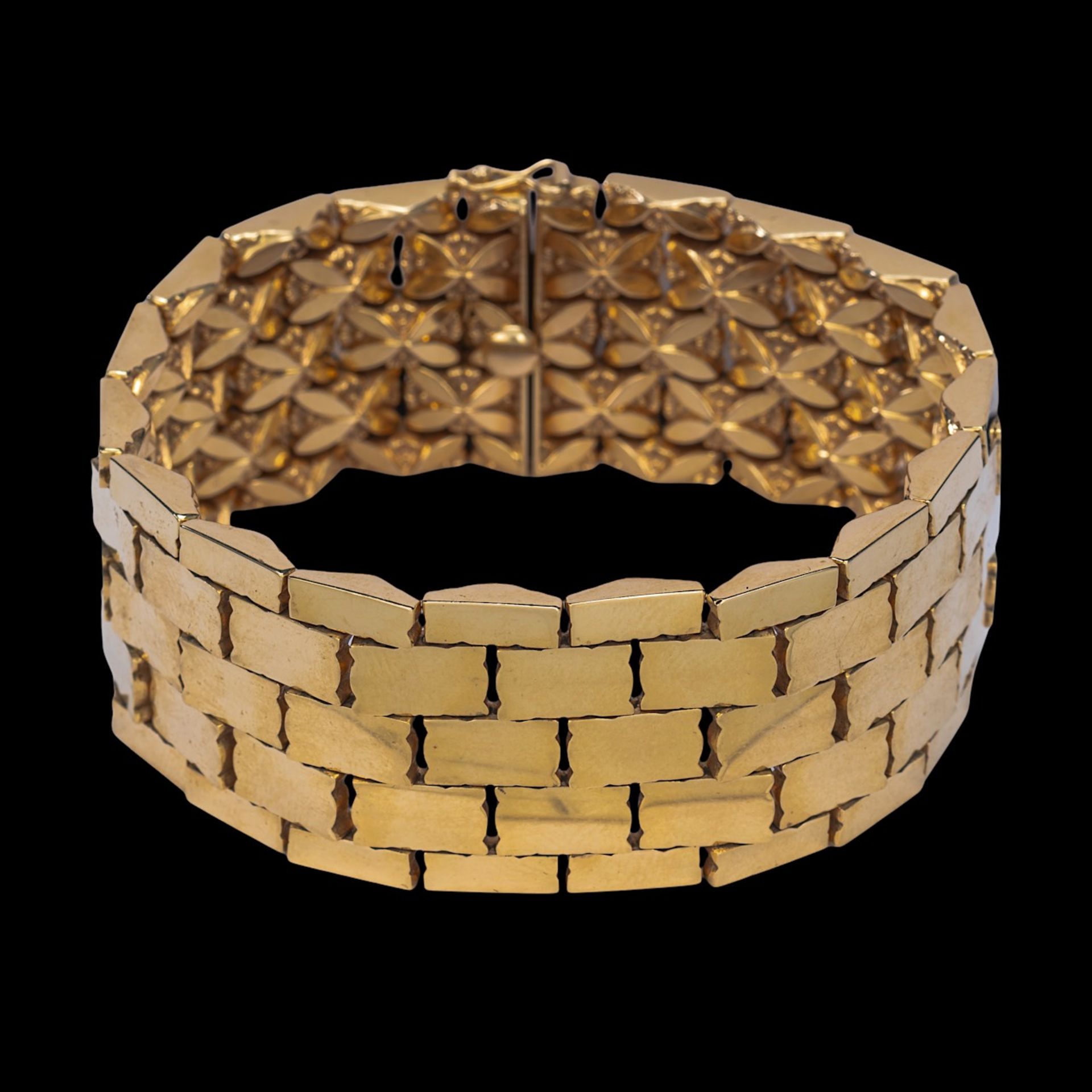 An 18ct gold bracelet, weight 52 g, total length 18 cm - Bild 4 aus 6