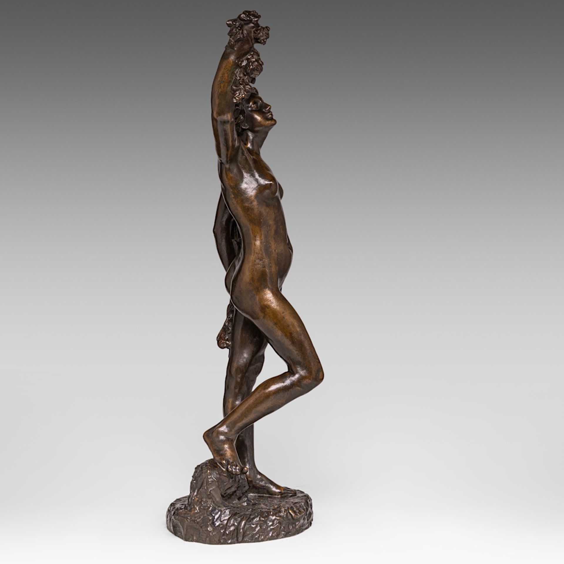 Desire Weygers (1868-1940), female nude, patinated bronze, H 79 cm - Bild 5 aus 9