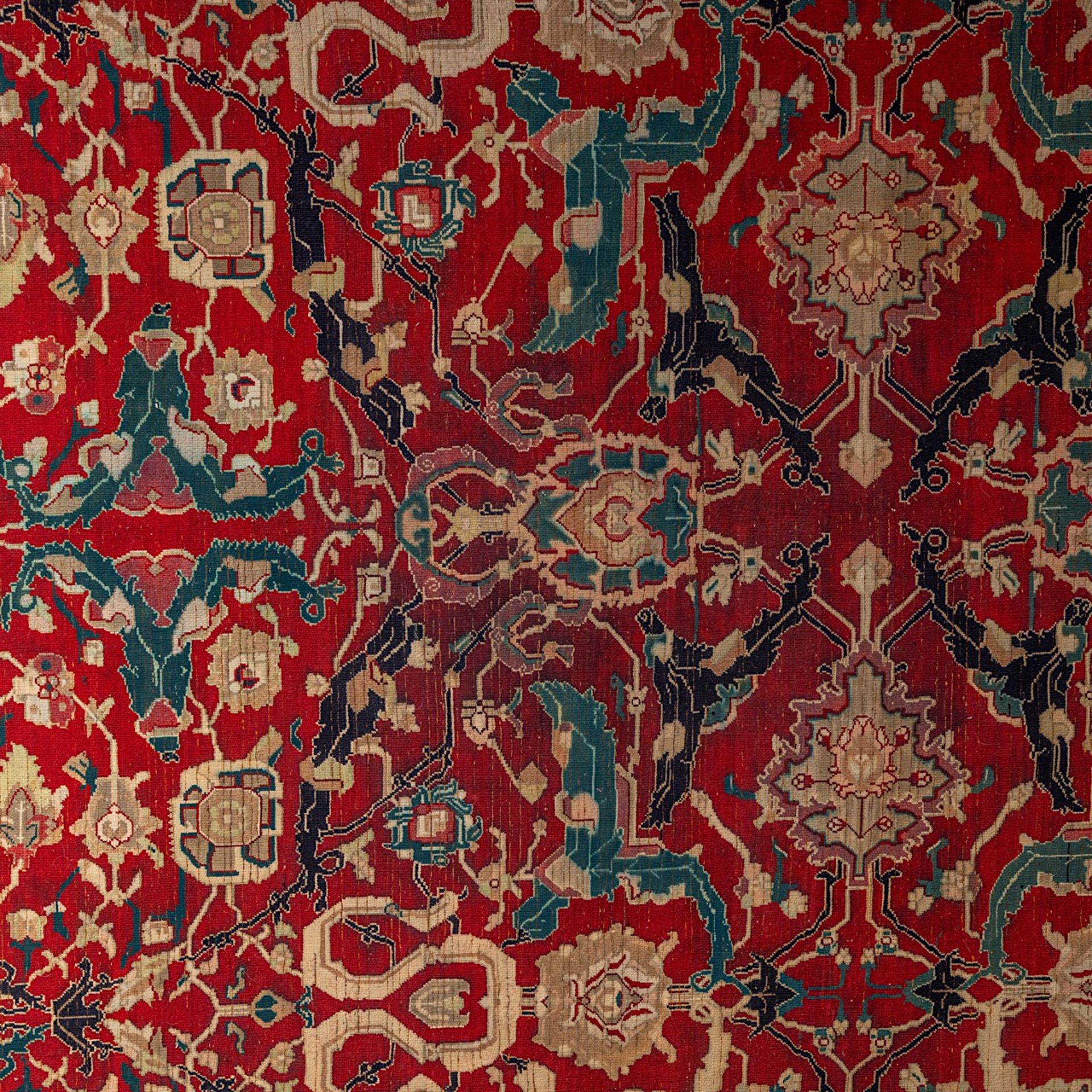 An Oriental rug, decorated with floral motifs, 210 x 355 cm - Bild 4 aus 4