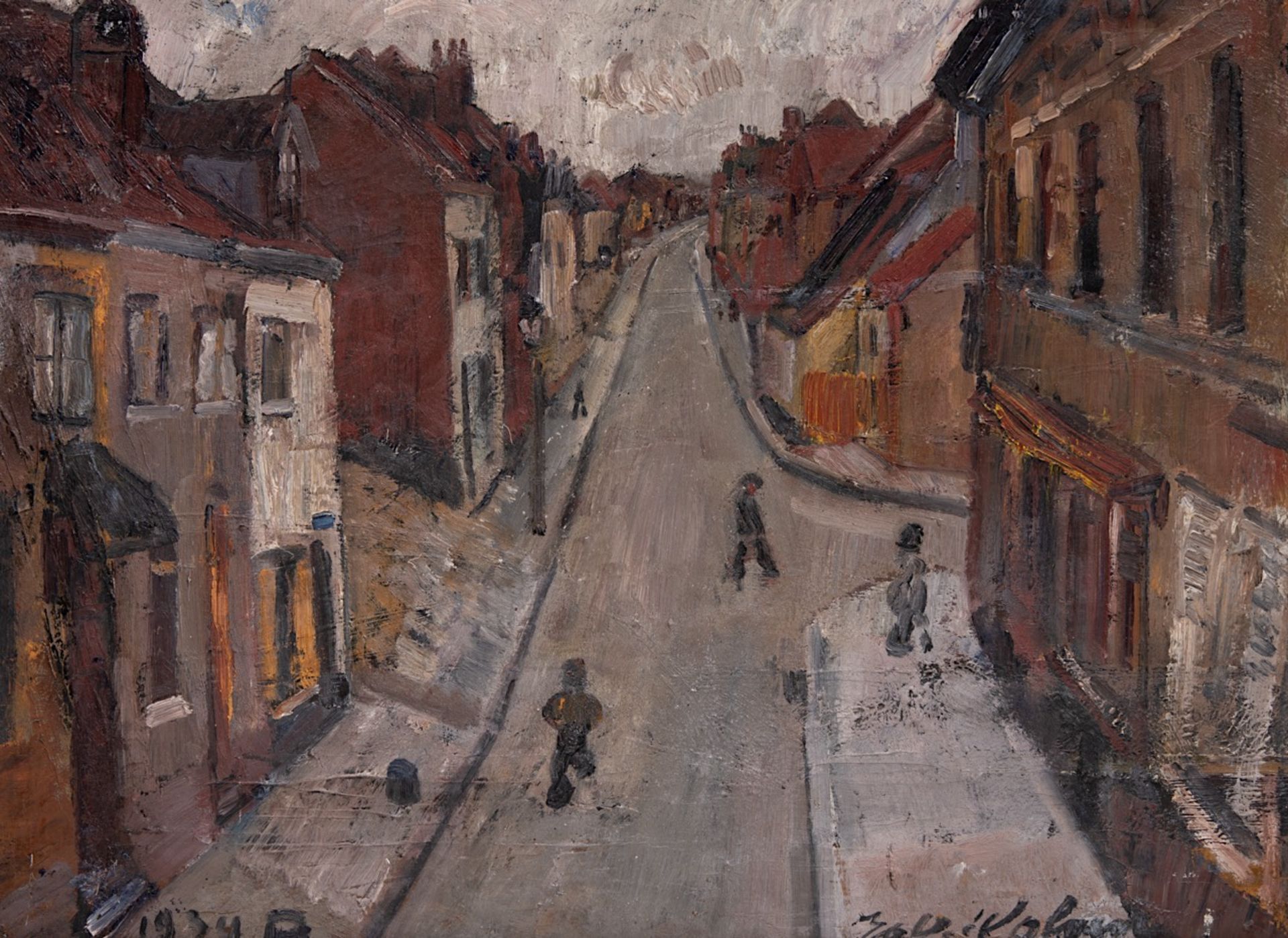 Henri Victor Wolvens (1896-1977), street scene, 1934, oil on canvas 60 x 80 cm. (23.6 x 31 1/2 in.),