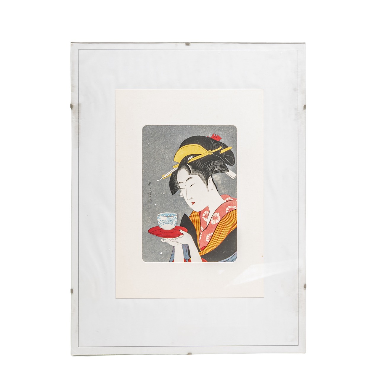 A collection of eight Japanese woodblock prints, 19th/20thC, framed 45x30 cm (largest) - Image 8 of 10