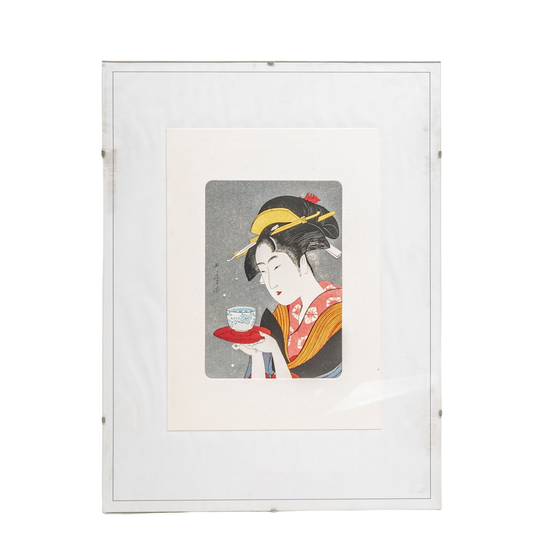 A collection of eight Japanese woodblock prints, 19th/20thC, framed 45x30 cm (largest) - Bild 8 aus 10