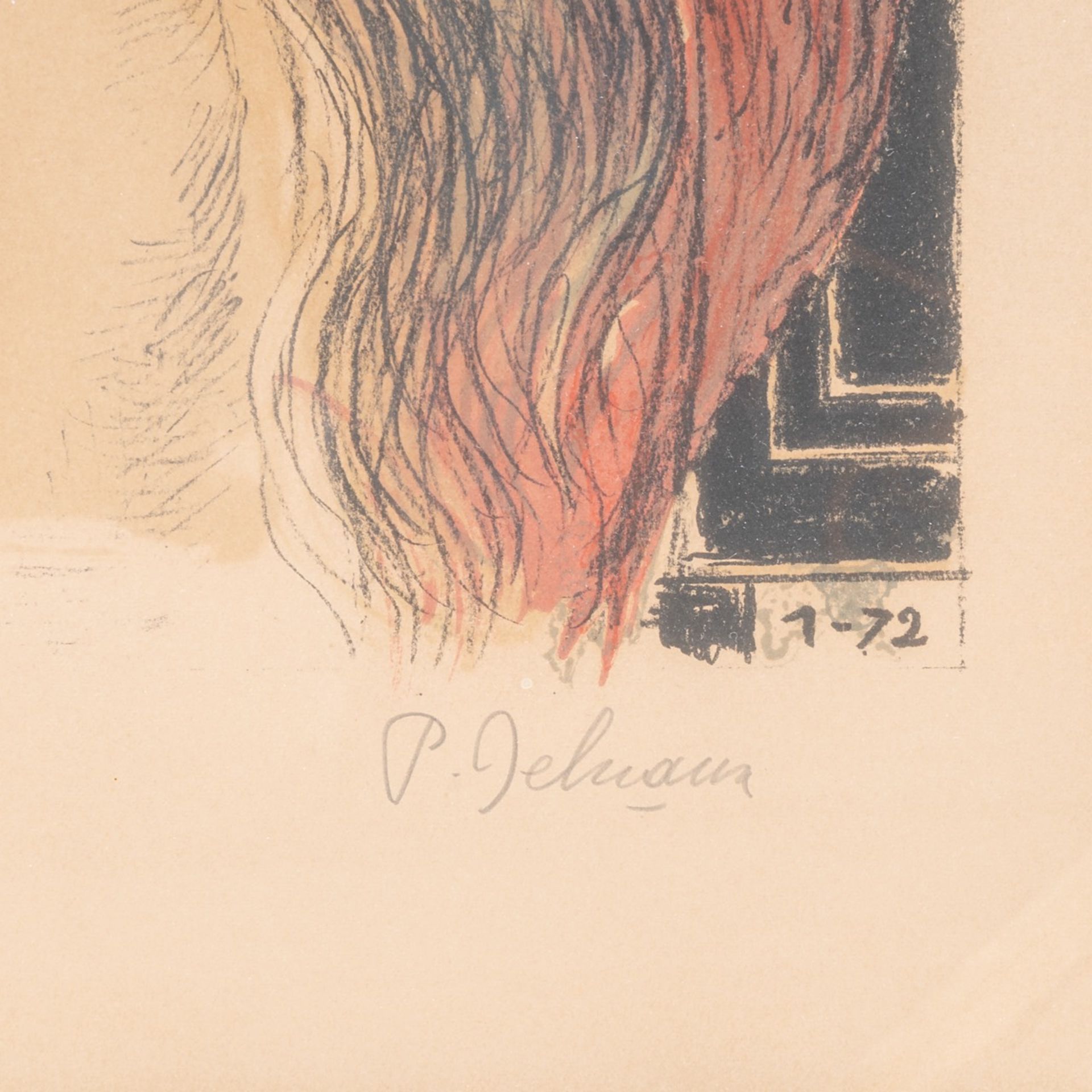 Paul Delvaux (1897-1994), 'Chapeau', 1972, lithograph, 45/75 63.5 x 43.5 cm. (25 x 17.1 in.), Frame: - Image 6 of 7