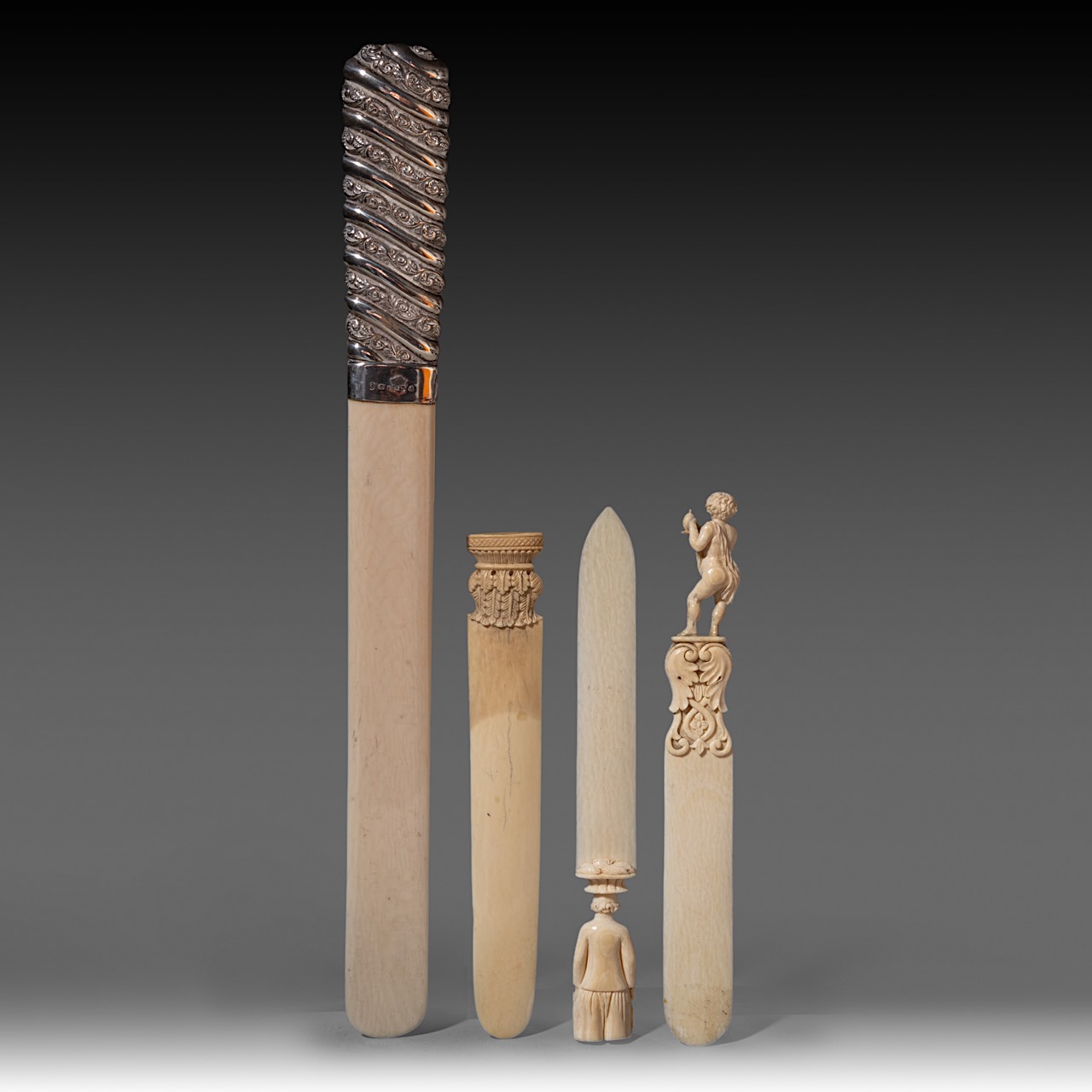 A collection of two European ivory letter openers, a ditto walrus ivory opener, a ditto page-turner, - Image 9 of 11