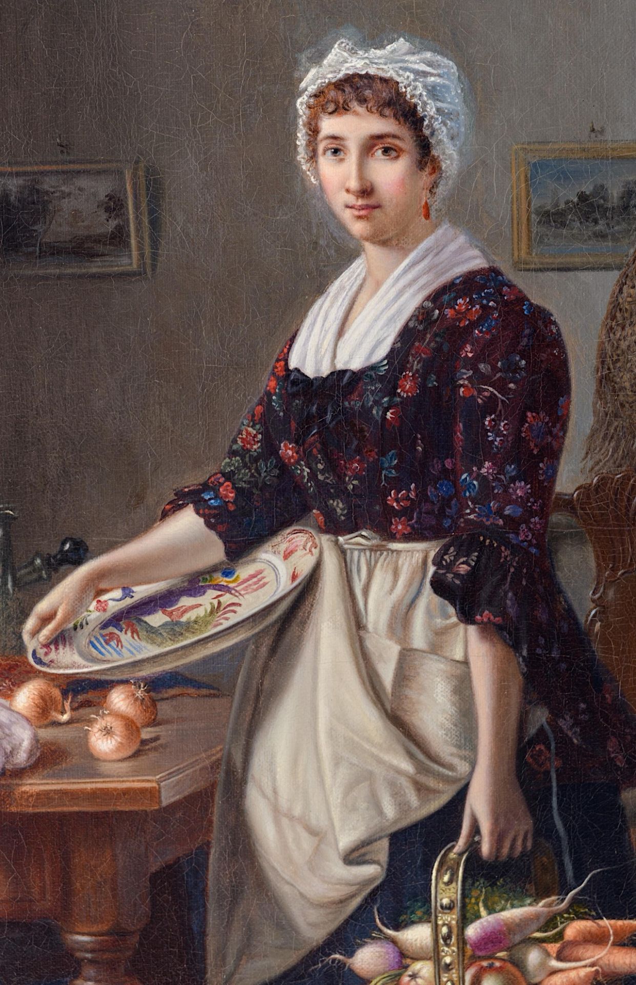Jean-Daniel Stevens (1850-1920), the maid preparing the meal, oil on canvas 50 x 71 cm. (19.6 x 27.9 - Image 6 of 10