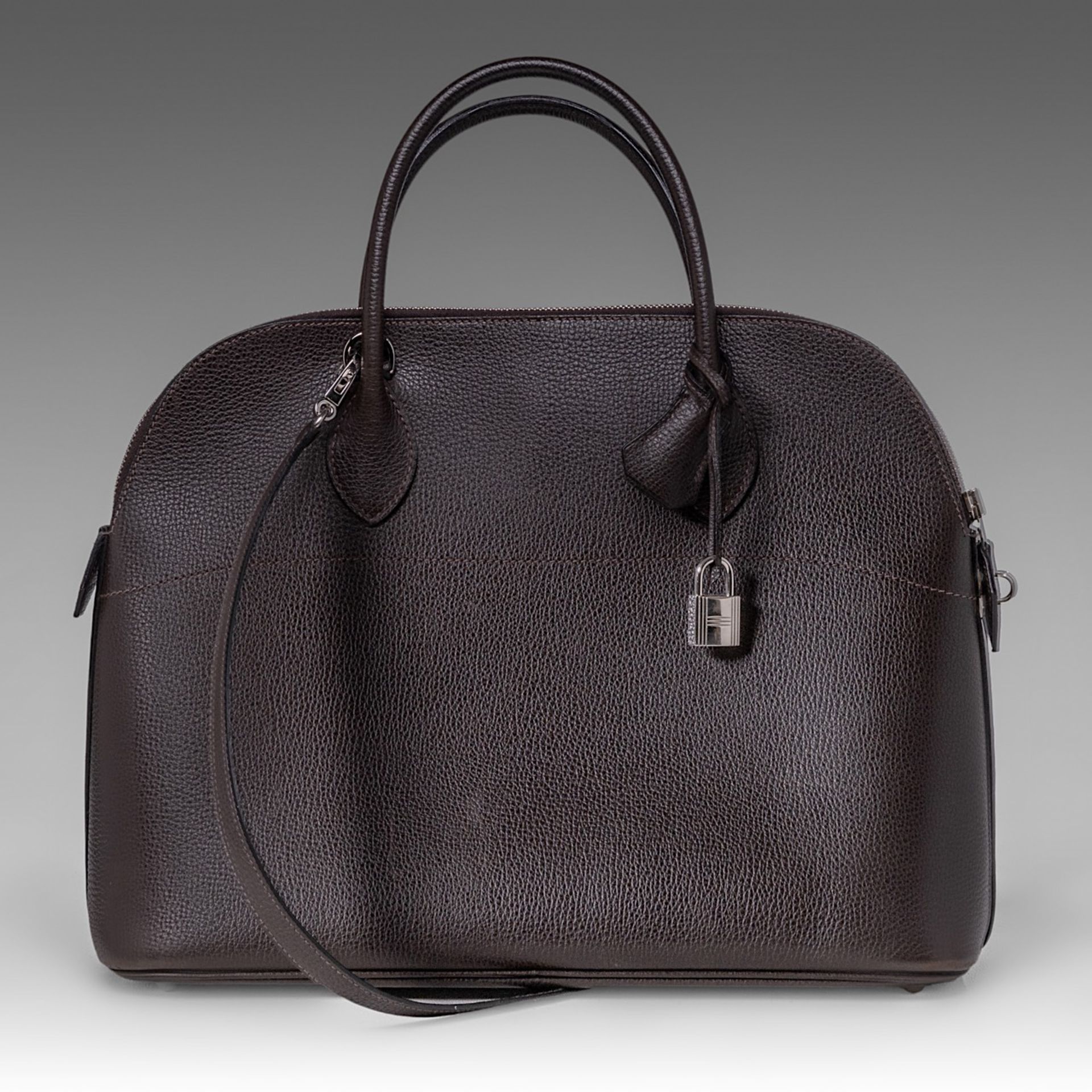 A Hermes bolide 34 CK brown veau epsom handbag, H 28 - W 37 - D 14 cm - Bild 2 aus 15