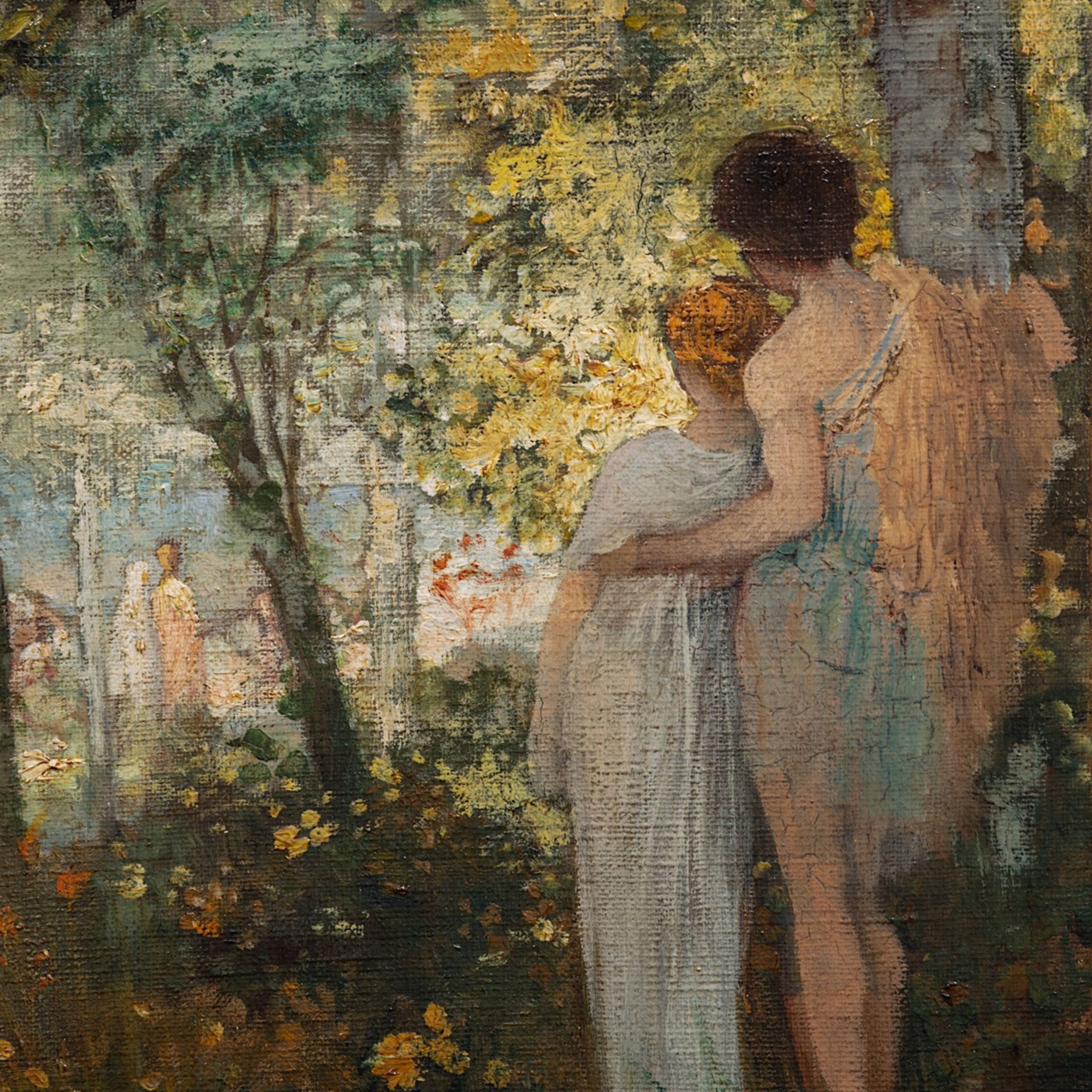 Emile Levy (1826-1890), Romance in the Forest, oil on canvas 27 x 27 cm. (10.6 x 10.6 in.), Frame: 4 - Bild 5 aus 6