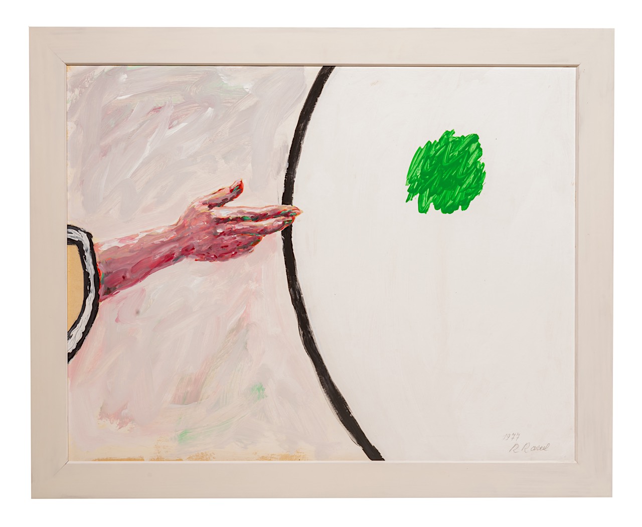 Roger Raveel (1921-2013), 'Een hand met een groene reflectie', 1977, acrylic on paper on canvas 57 x - Image 2 of 4