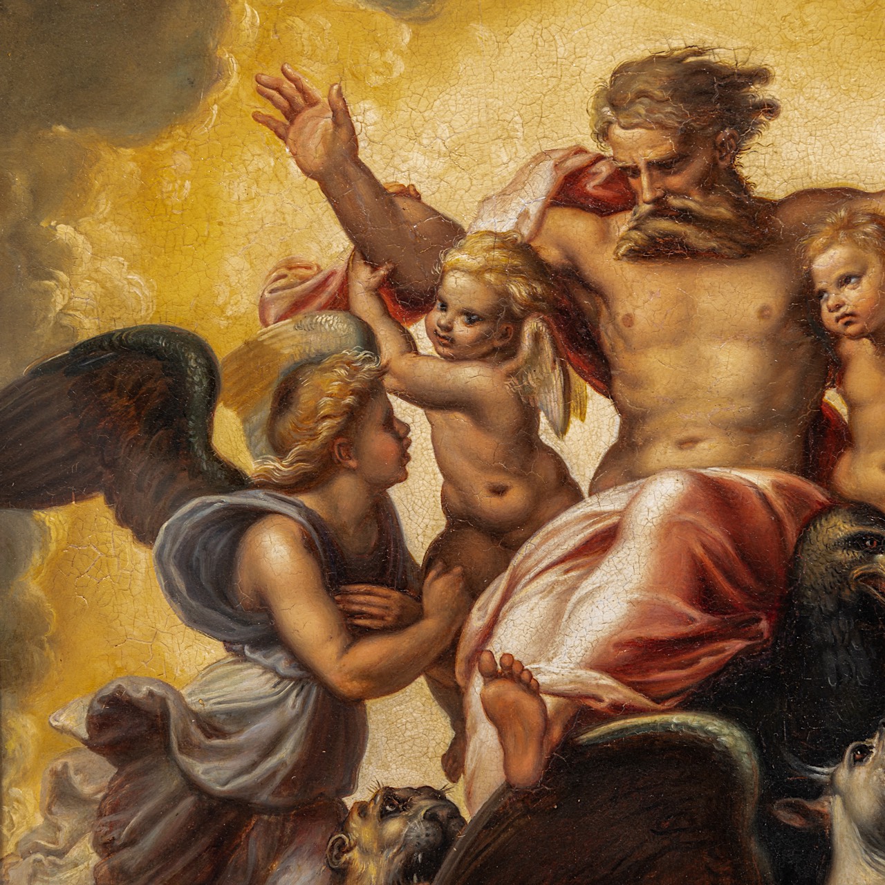 Copy after Raphael, 'The vision of Ezekiel' (1518), oil on panel, 19thC 40 x 31 cm. (15 3/4 x 12.2 i - Bild 4 aus 6