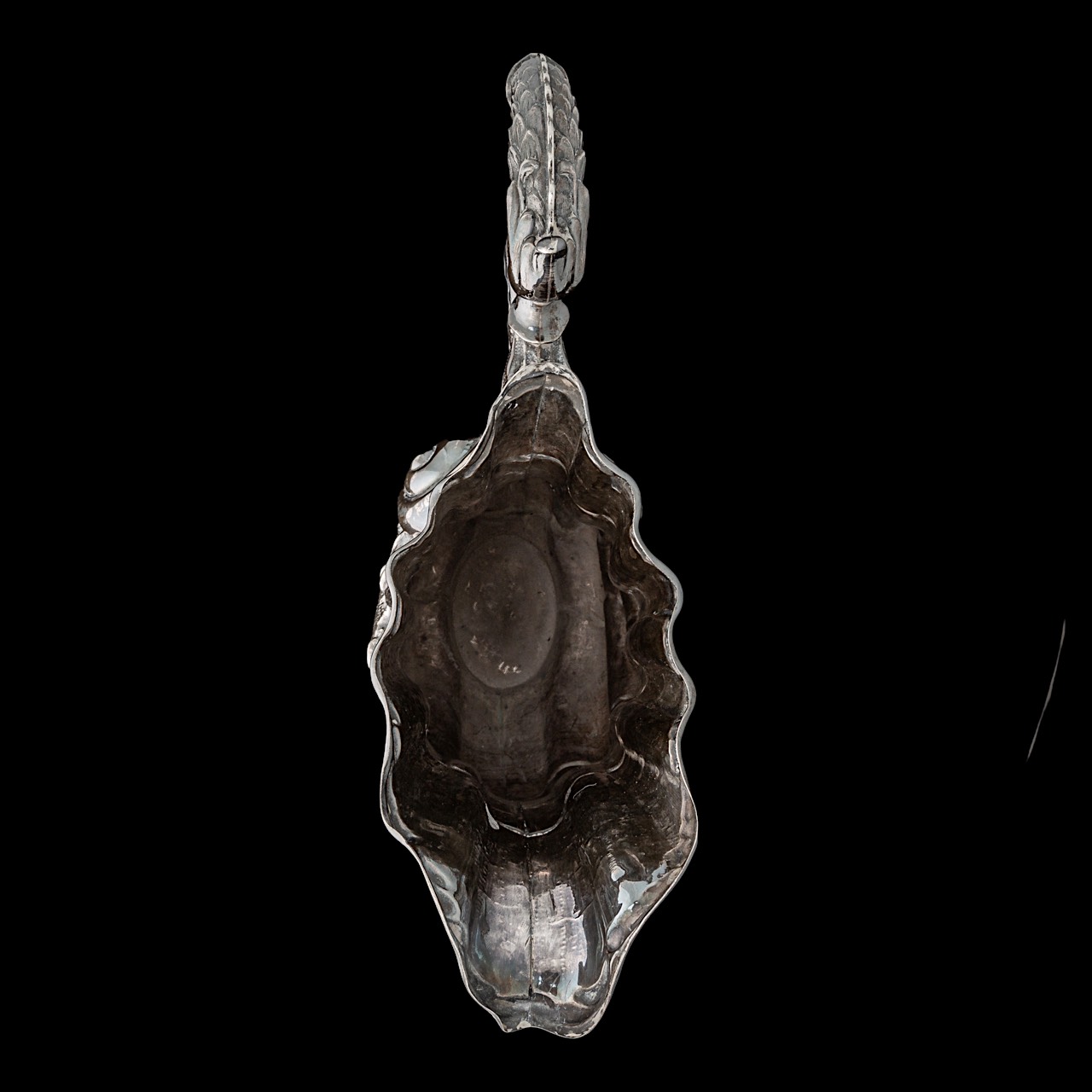 Two (19thC)- 20th-century silver turbo shell-shaped ewers, indecipherably hallmarked, H 25,5 - 26 cm - Image 12 of 13
