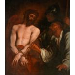 The mocking of Christ, after Anthony van Dyck, 17thC, oil on canvas 114 x 100 cm. (44.8 x 39.3 in.)