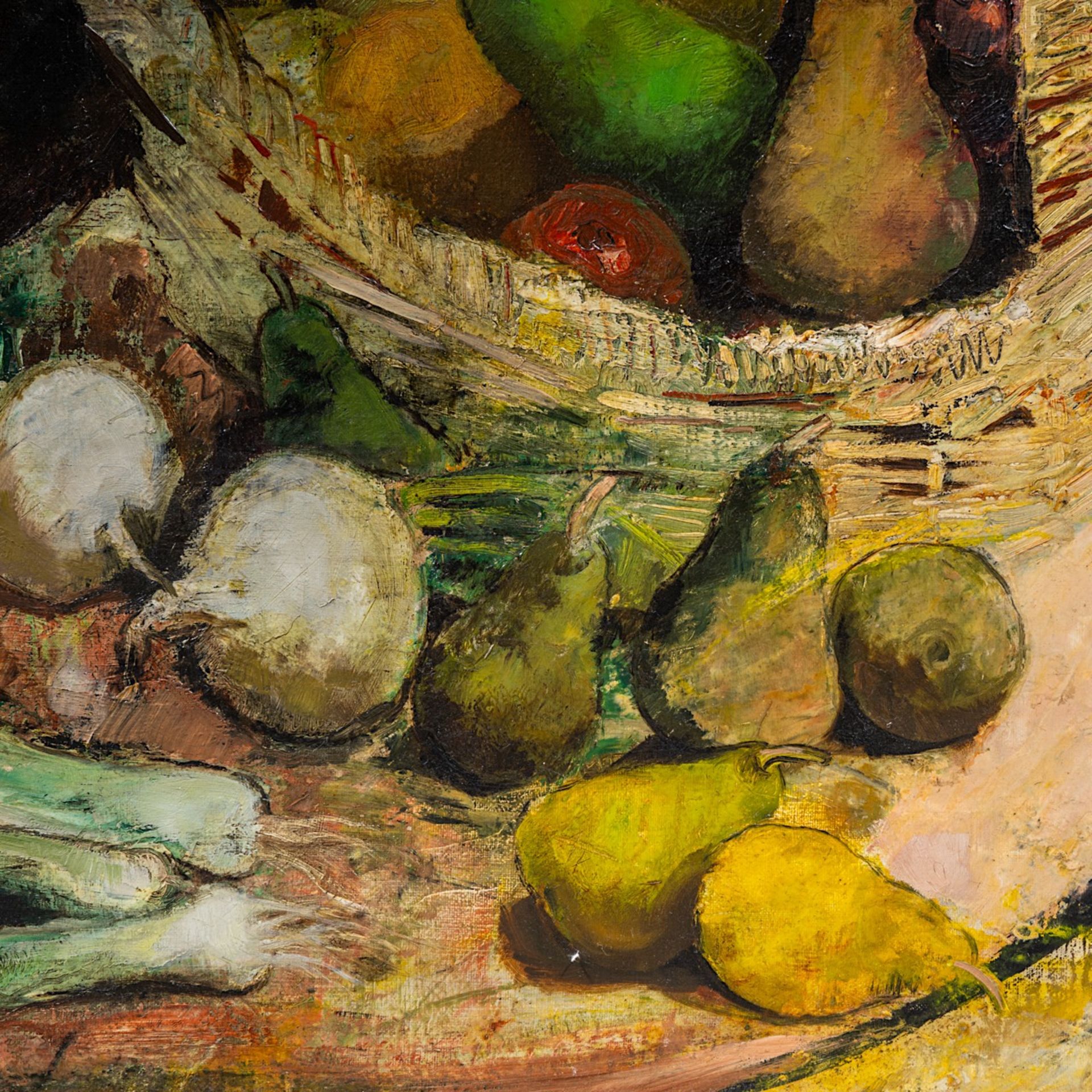 Albert Saverys (1886-1964), still life with a fruit basket, oil on canvas 100 x 110 cm. (39.3 x 43.3 - Bild 6 aus 6