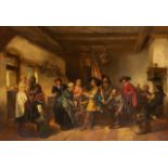 Herman ten Kate (1822-1891), soldiers at the inn, oil on mahogany 70 x 100 cm. (27.5 x 39.3 in.), Fr