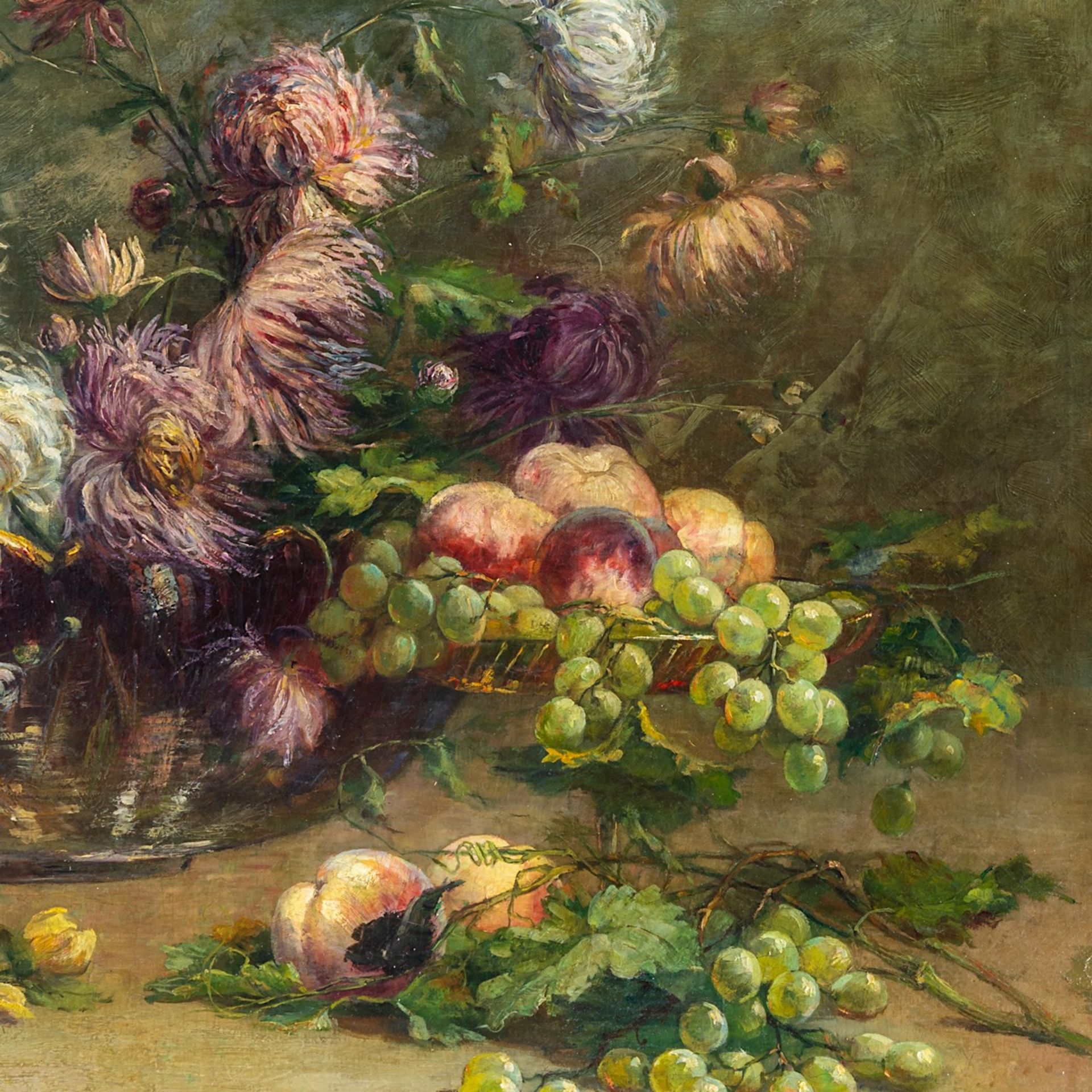 Jenny Bernier-Hoppe (1870-1934), flower still life, oil on canvas 65 x 105 cm. (25.5 x 41.3 in.), Fr - Bild 5 aus 6