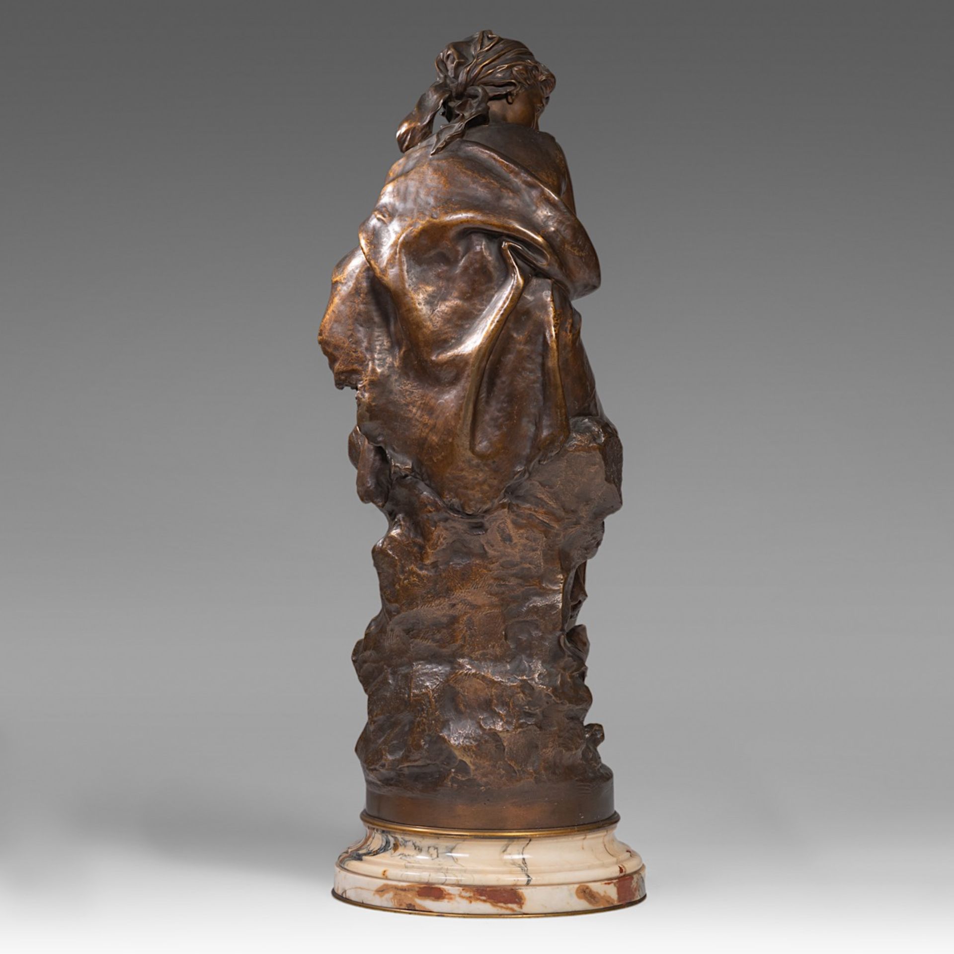 Mathurin Moreau (1822-1912), patinated bronze on a marble base, H 96 cm (total) - Bild 4 aus 8