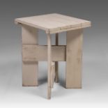 A decorative Low crate table after Gerrit Rietveld, H 63 - W 49 - D 47 cm