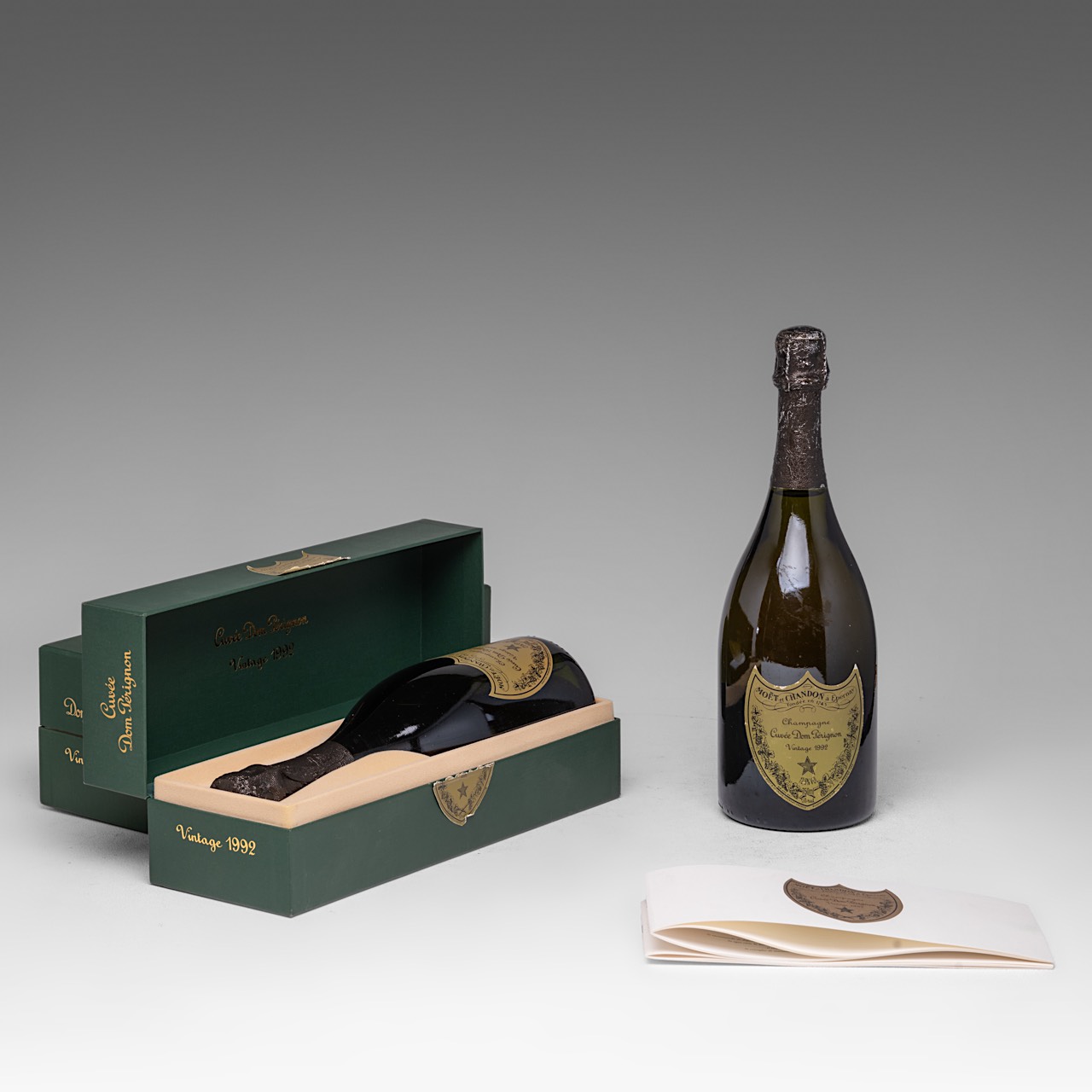 A Moet & Chandon Dom Perignon brut champagne 1990 and 1992, with the original boxes, and a ditto 199