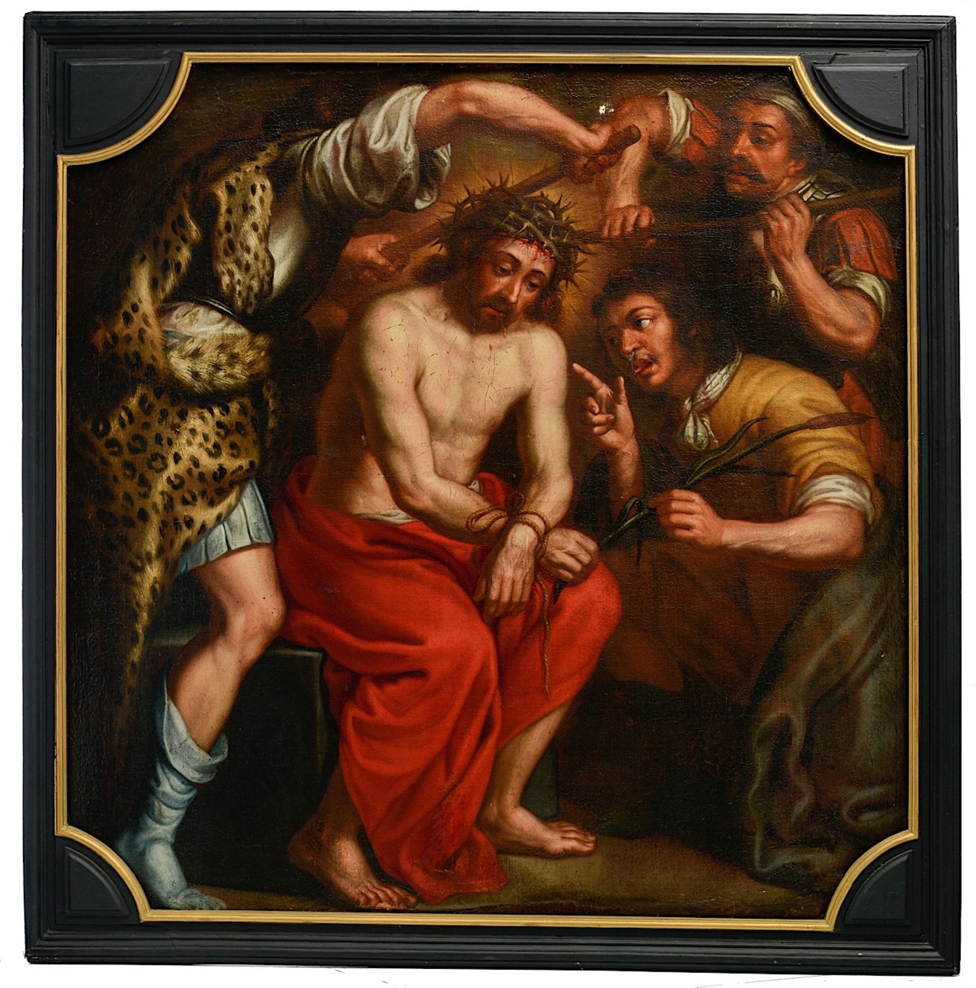 The Crowning with Thorns, 17thC, the Low Countries, oil on canvas, 112 x 112 cm. (44.0 x 44.0 in.), - Bild 2 aus 8