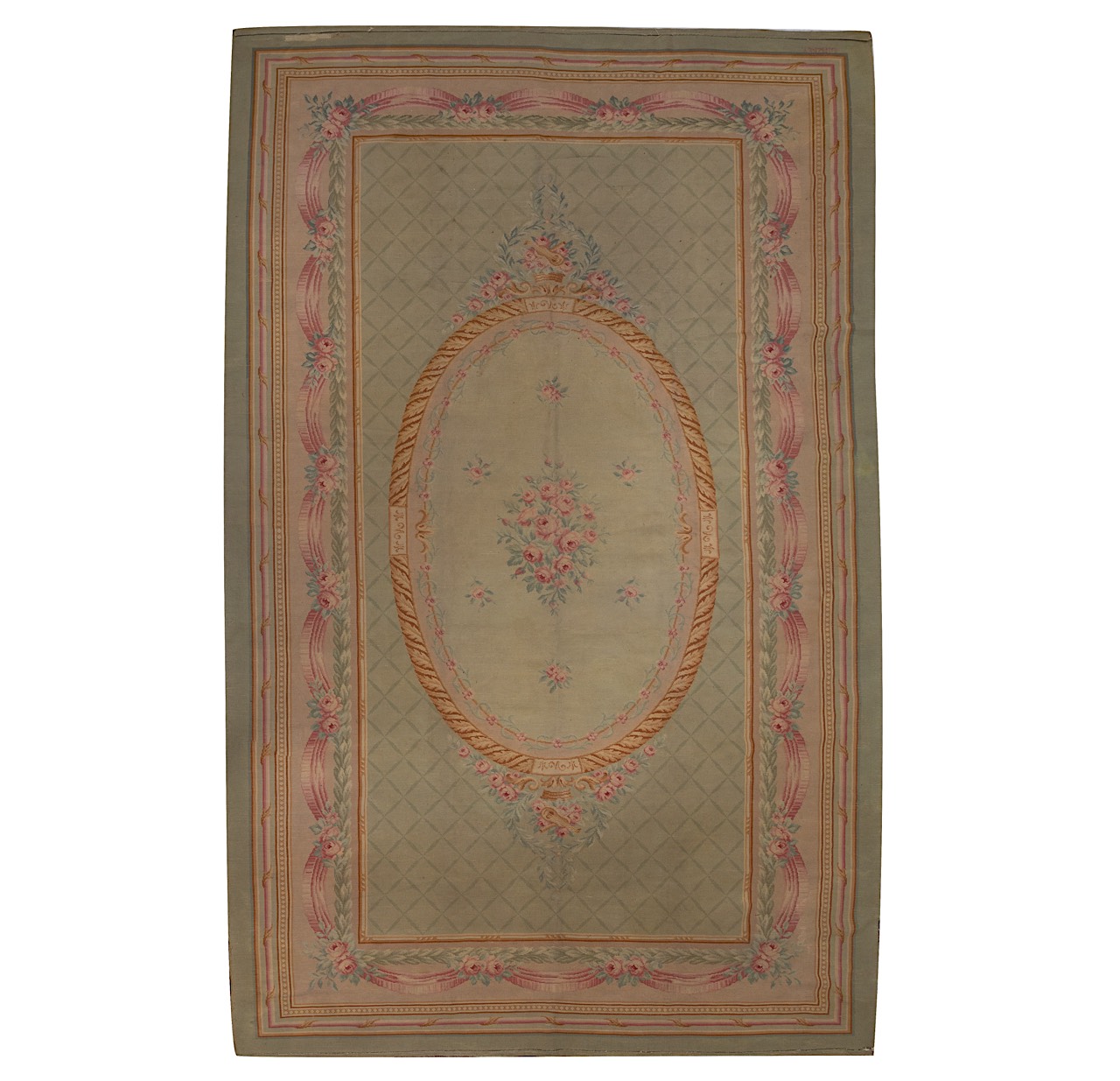 An Austrian Ginzkey wool carpet decorated with garlands in Savonnerie style, 305 x 525 cm - Image 4 of 16