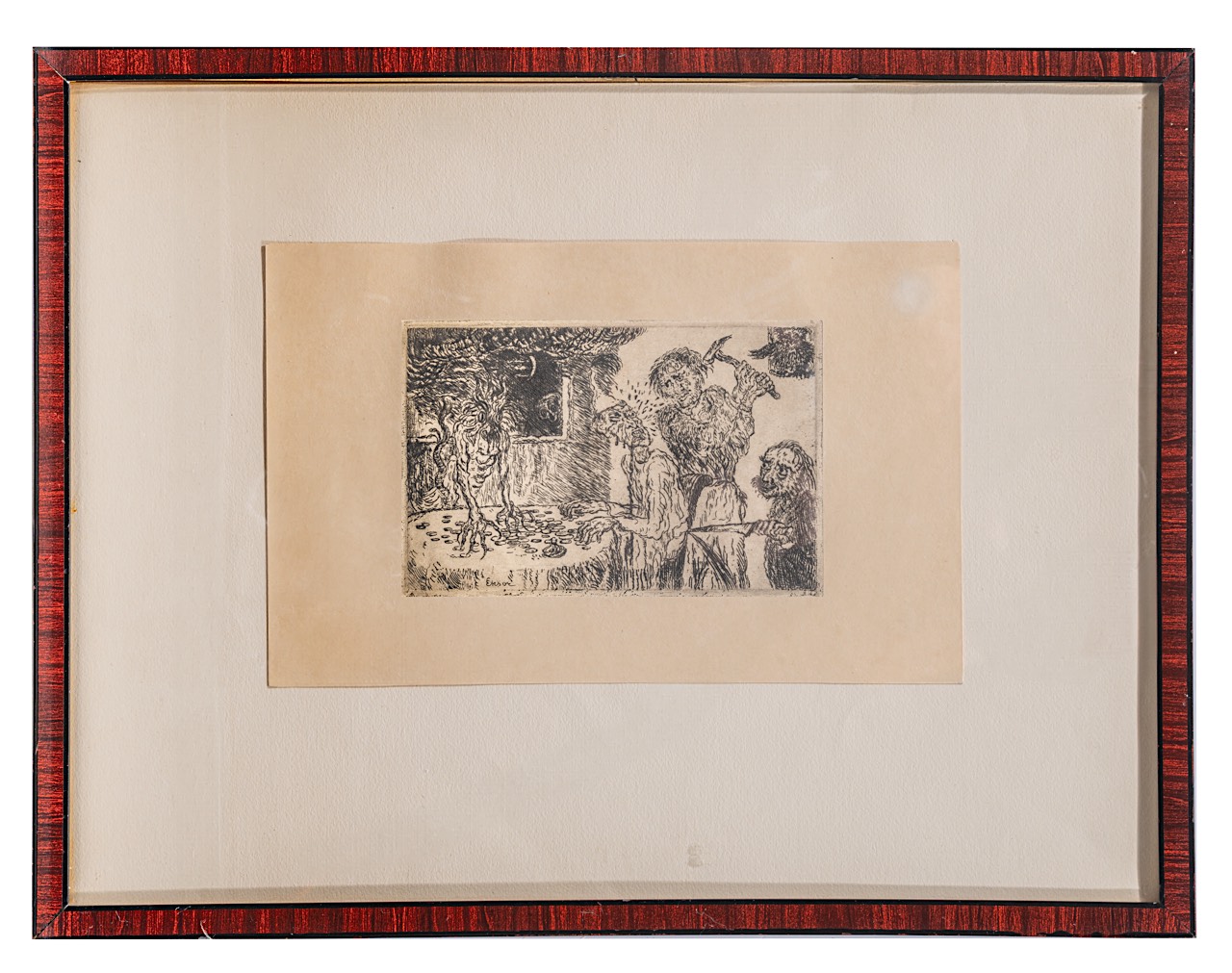 James Ensor (1860-1949), 'Avarice' (1904), etching, II/II 9.5 x 14.5 cm. (3.7 x 5.7 in.), Frame: 32. - Image 2 of 4