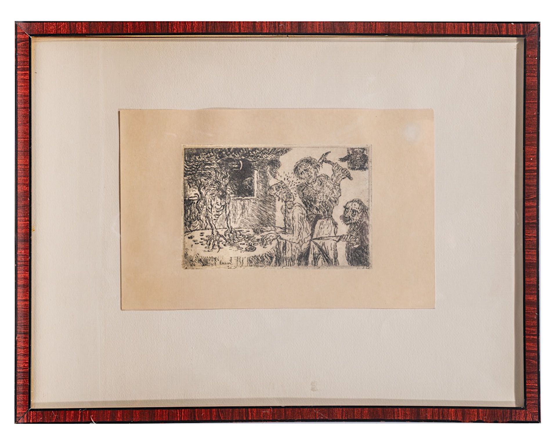 James Ensor (1860-1949), 'Avarice' (1904), etching, II/II 9.5 x 14.5 cm. (3.7 x 5.7 in.), Frame: 32. - Bild 2 aus 4