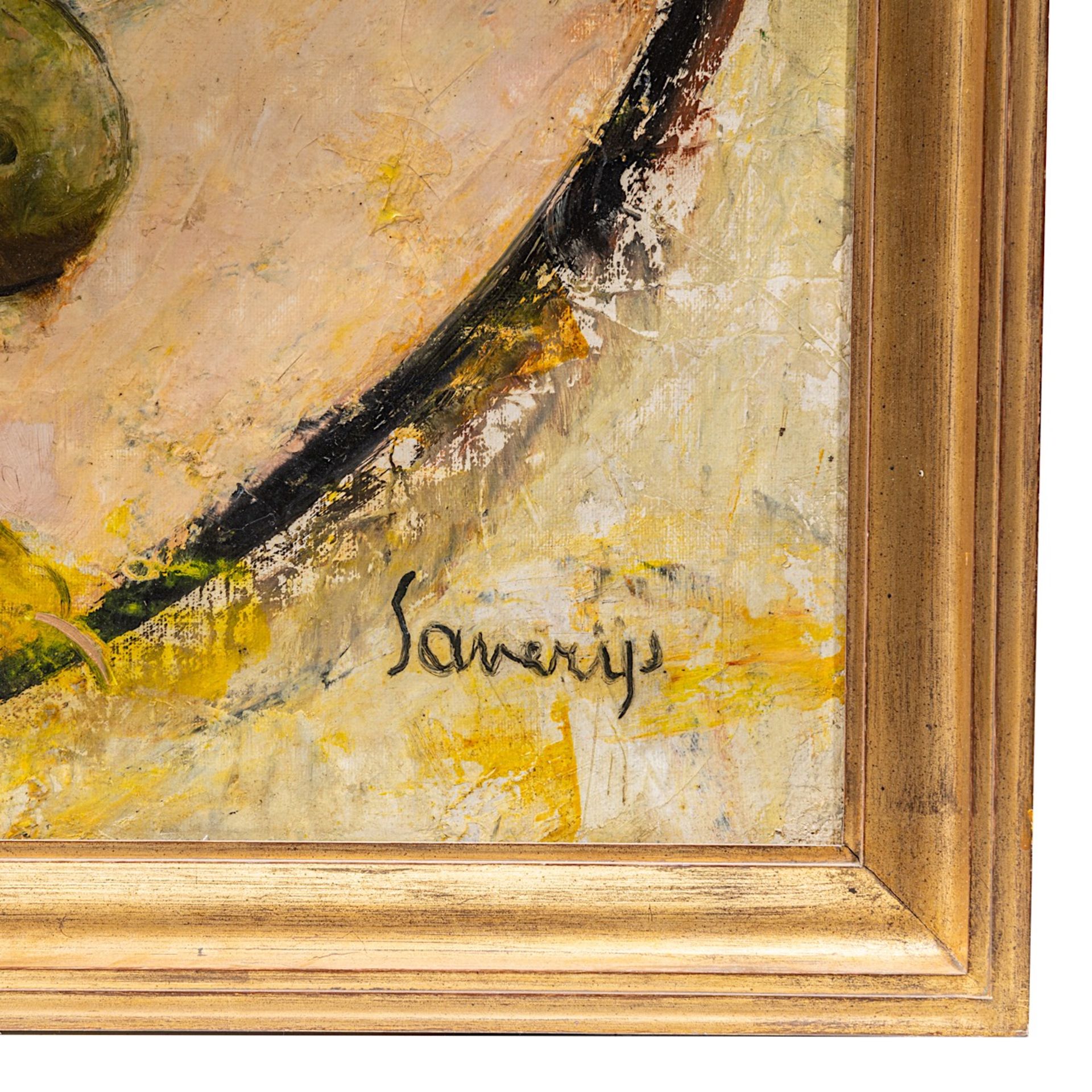 Albert Saverys (1886-1964), still life with a fruit basket, oil on canvas 100 x 110 cm. (39.3 x 43.3 - Bild 4 aus 6