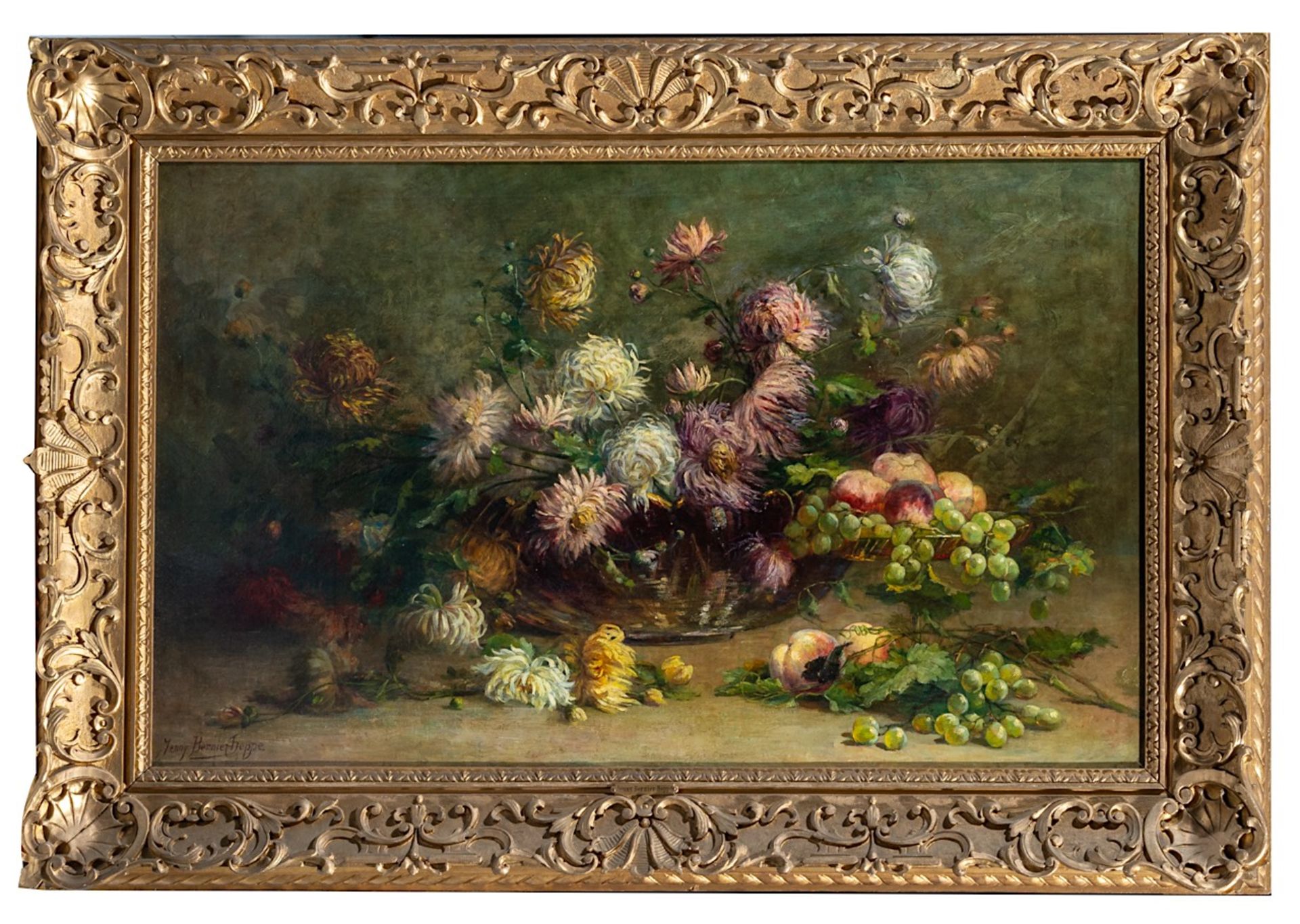 Jenny Bernier-Hoppe (1870-1934), flower still life, oil on canvas 65 x 105 cm. (25.5 x 41.3 in.), Fr - Bild 2 aus 6