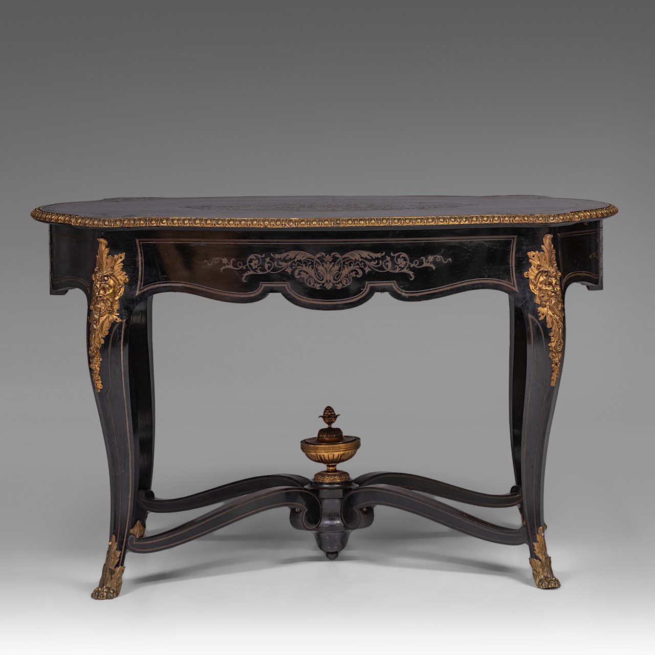 A Napoleon III (1852-1870) Boulle centre table, stamped 'HPR' Henri Picard (1840-1890), H 75 - W 120 - Image 4 of 10